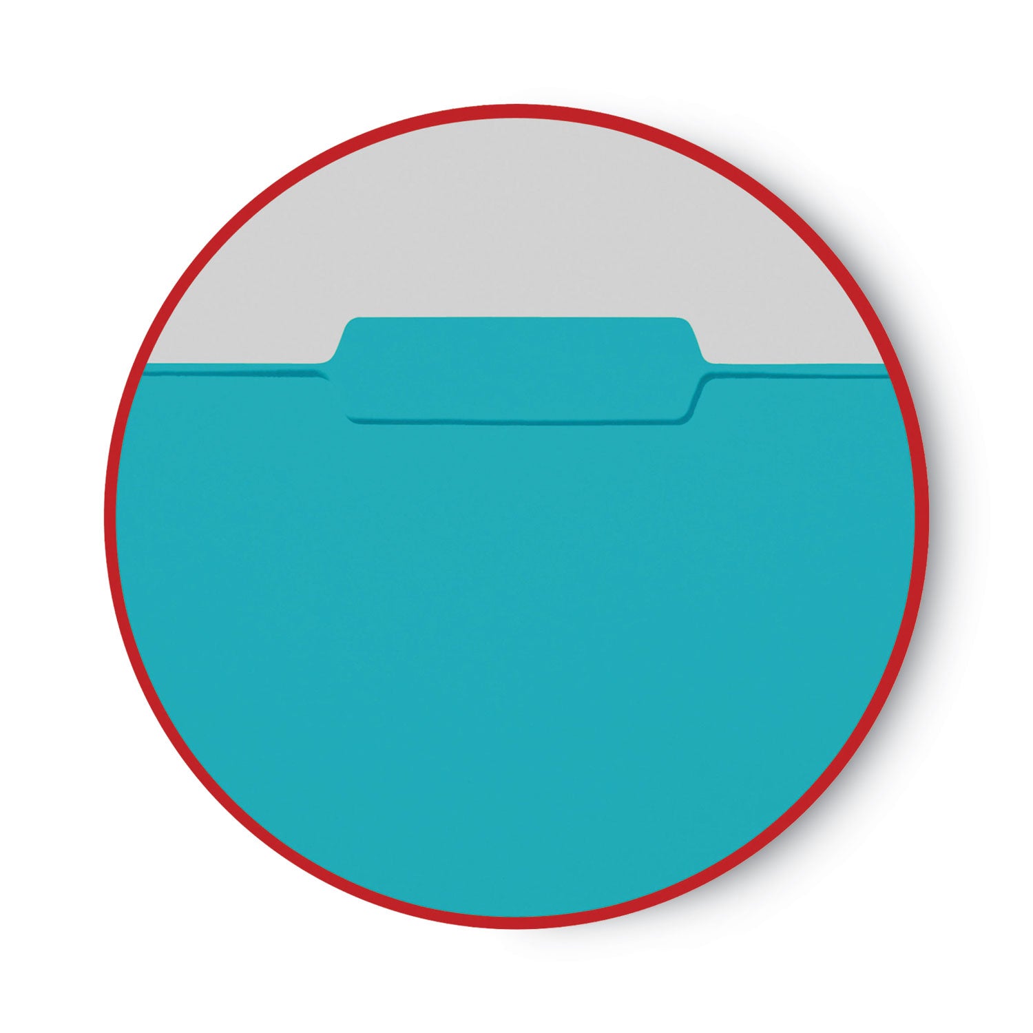 Interior File Folders, 1/3-Cut Tabs: Assorted, Letter Size, 0.75" Expansion, Aqua, 100/Box -
