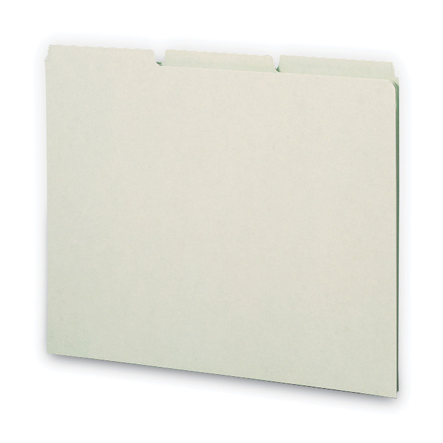 Recycled Blank Top Tab File Guides, 1/3-Cut Top Tab, Blank, 8.5 x 11, Green, 100/Box -
