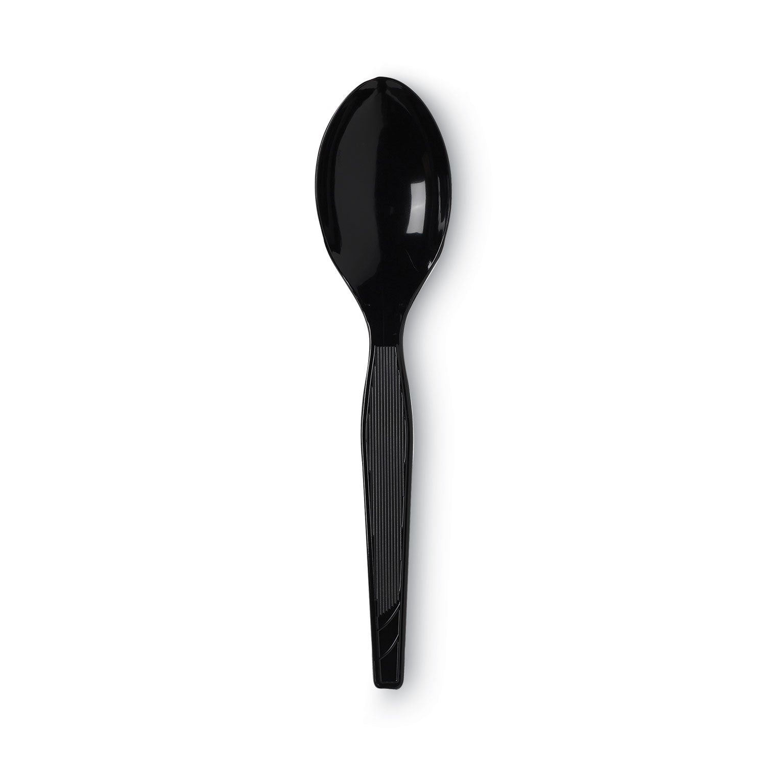 Plastic Cutlery, Heavy Mediumweight Teaspoons, Black, 1,000/Carton -