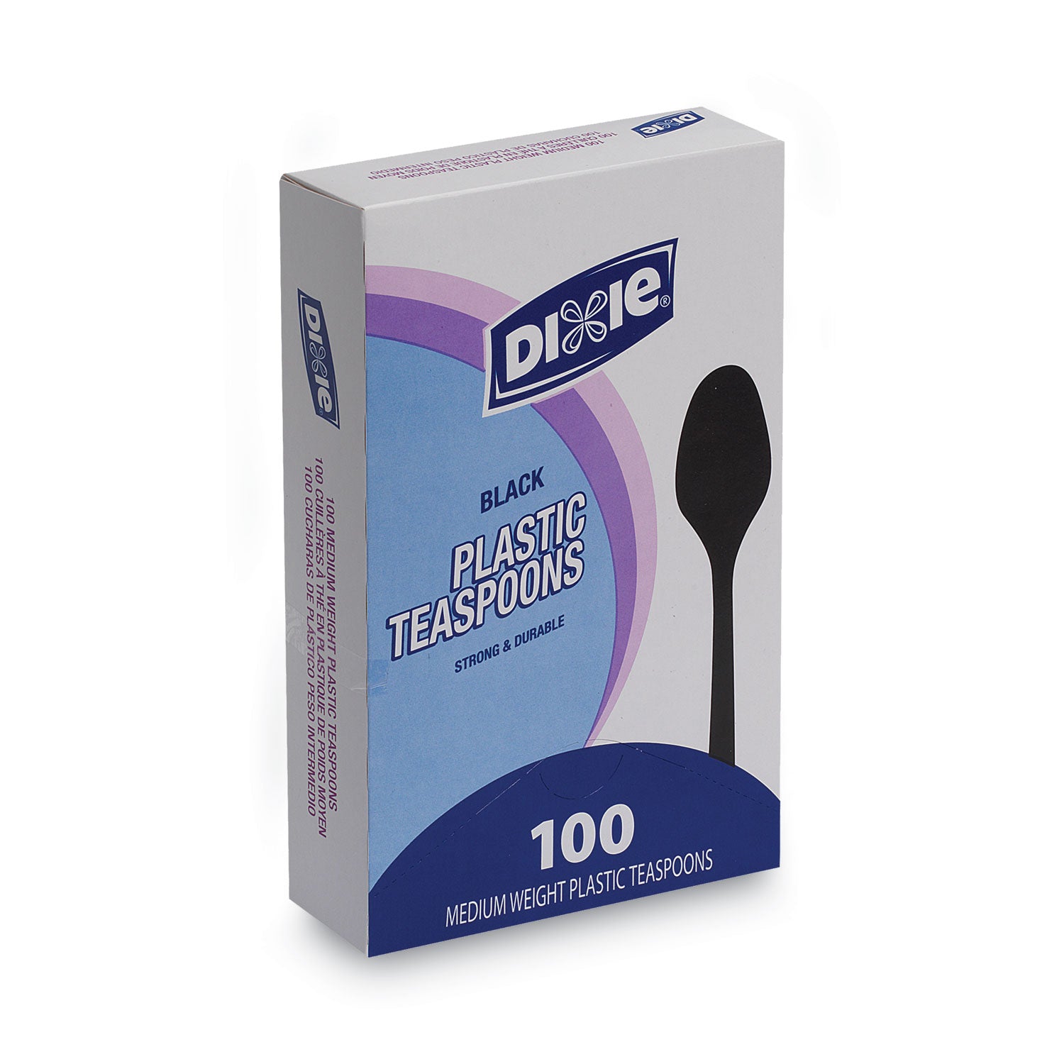 Plastic Cutlery, Heavy Mediumweight Teaspoons, Black, 100/Box -