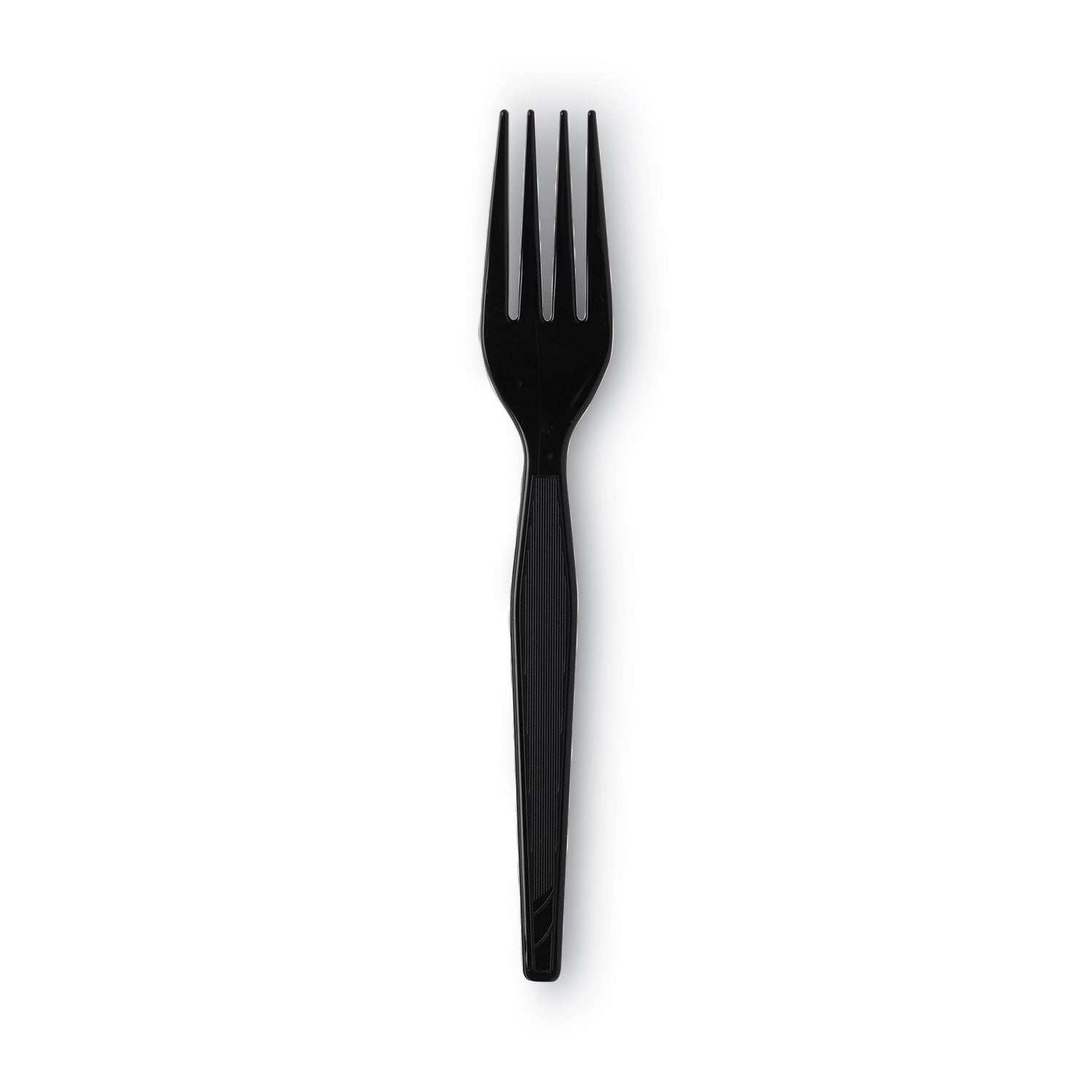 Individually Wrapped Heavyweight Forks, Polystyrene, Black, 1,000/Carton -