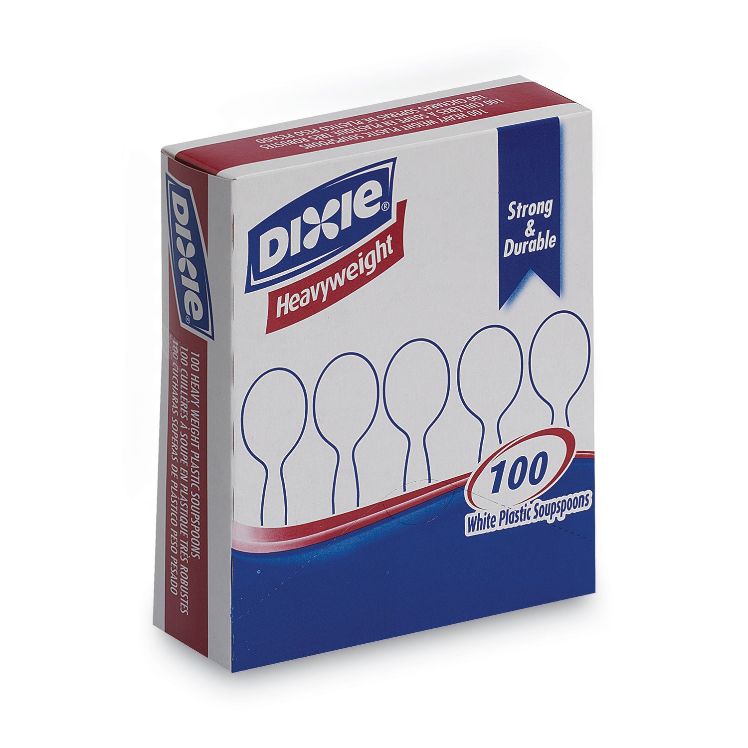 Plastic Cutlery, Heavyweight Soup Spoons, White, 100/Box -