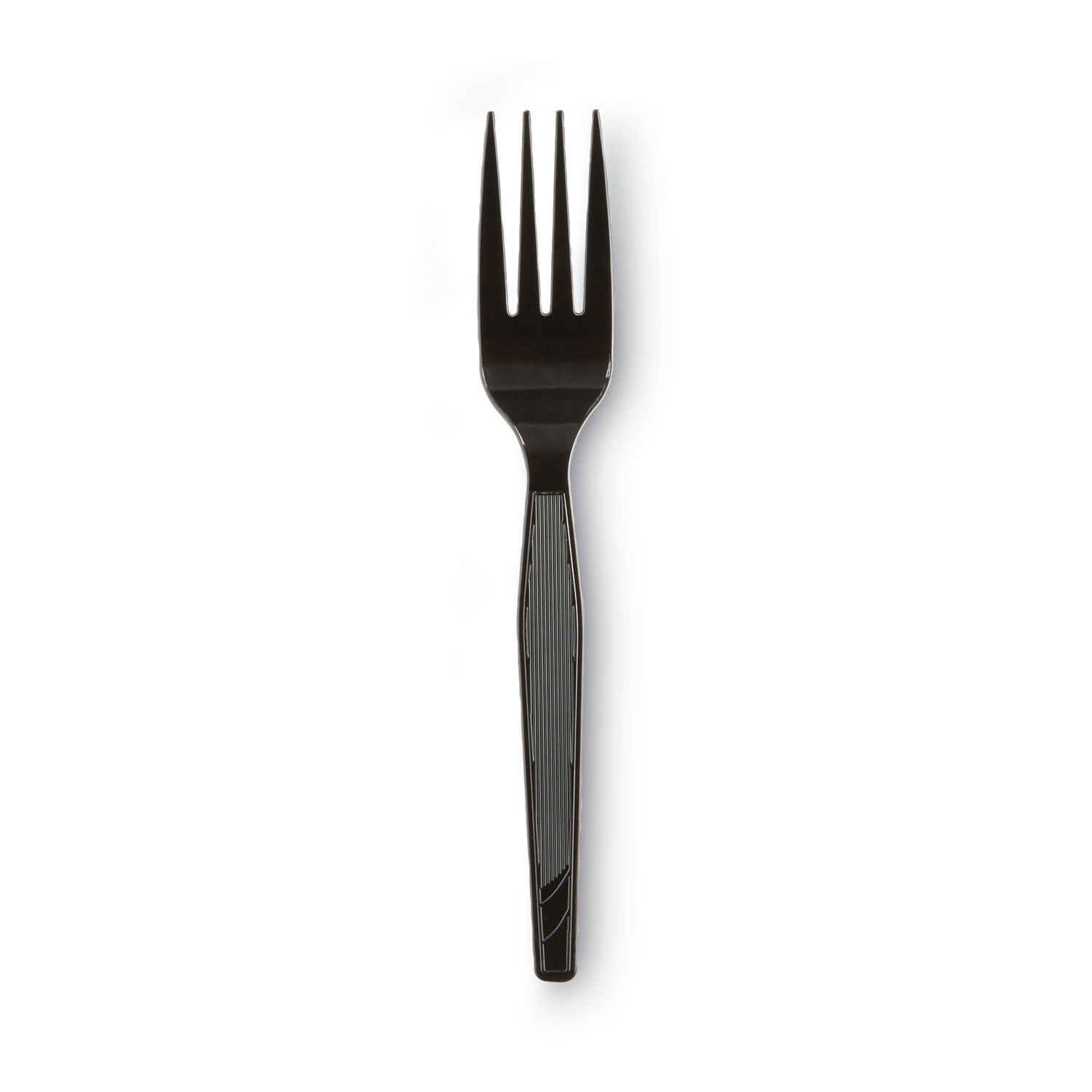 Plastic Cutlery, Heavy Mediumweight Forks, Black, 1,000/Carton -