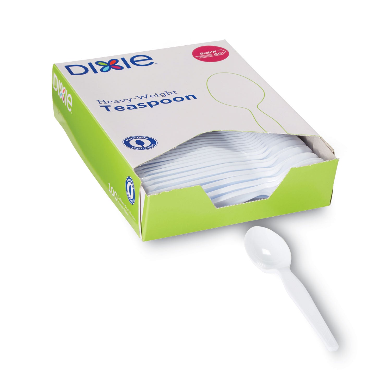 Plastic Cutlery, Heavyweight Teaspoons, White, 100/Box -
