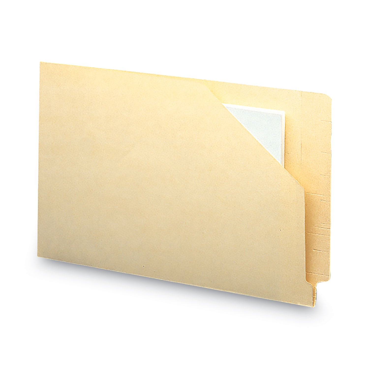 End Tab Jackets with Reinforced Tabs, Straight Tab, Legal Size, 11-pt Manila, 100/Box -