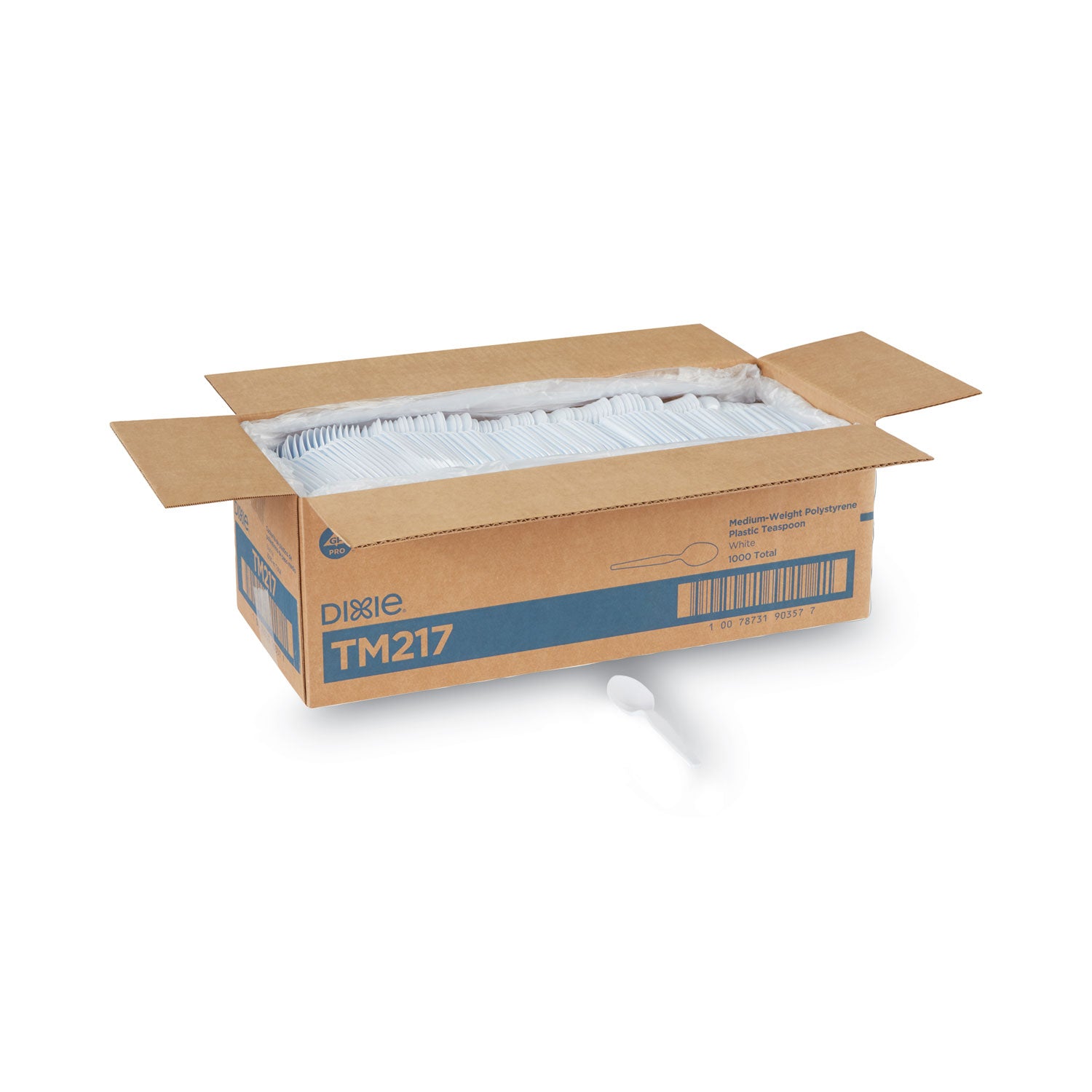Plastic Cutlery, Heavy Mediumweight Teaspoons, White, 1,000/Carton -