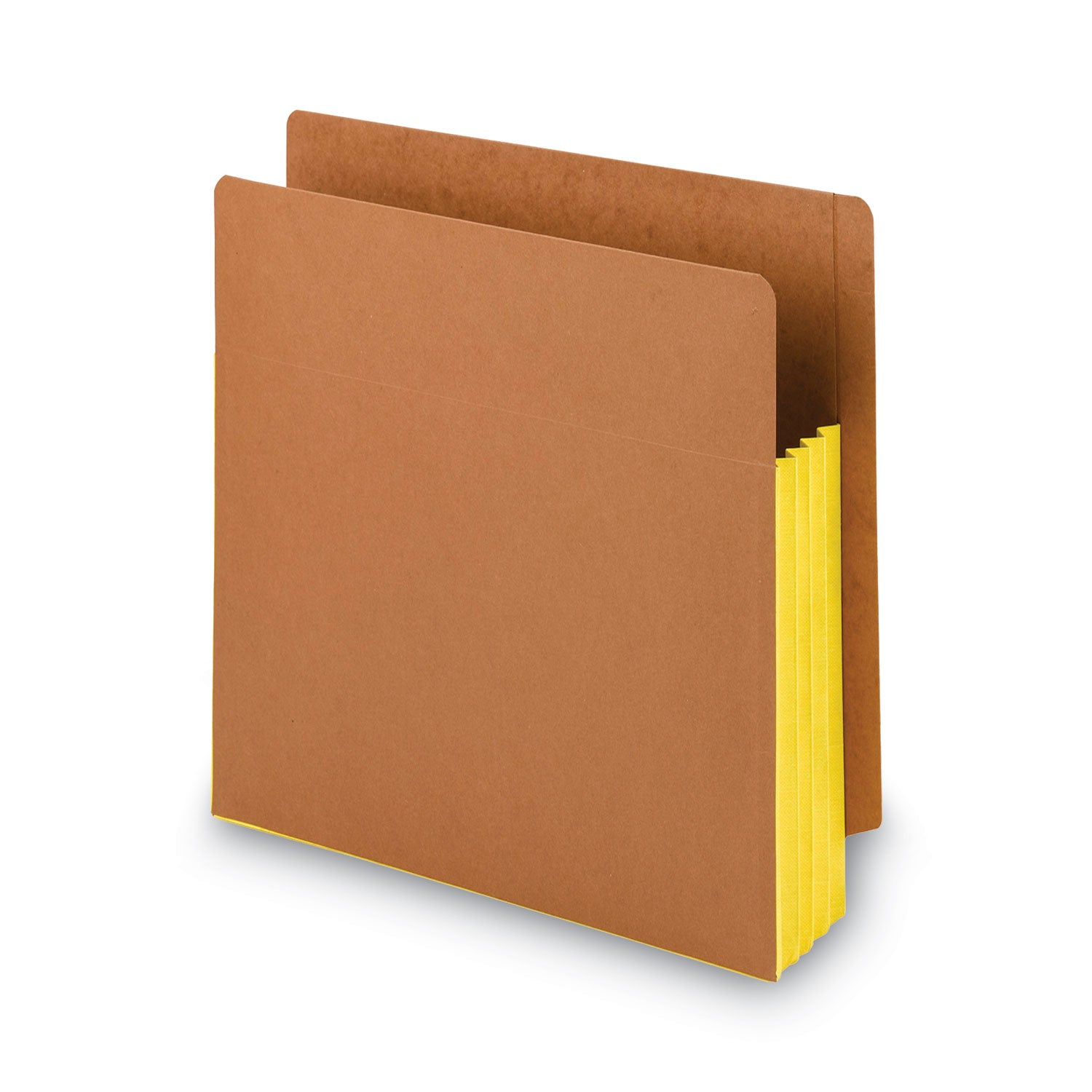 Redrope Drop-Front End Tab File Pockets, Fully Lined 6.5" High Gussets, 3.5" Expansion, Letter Size, Redrope/Yellow, 10/Box -