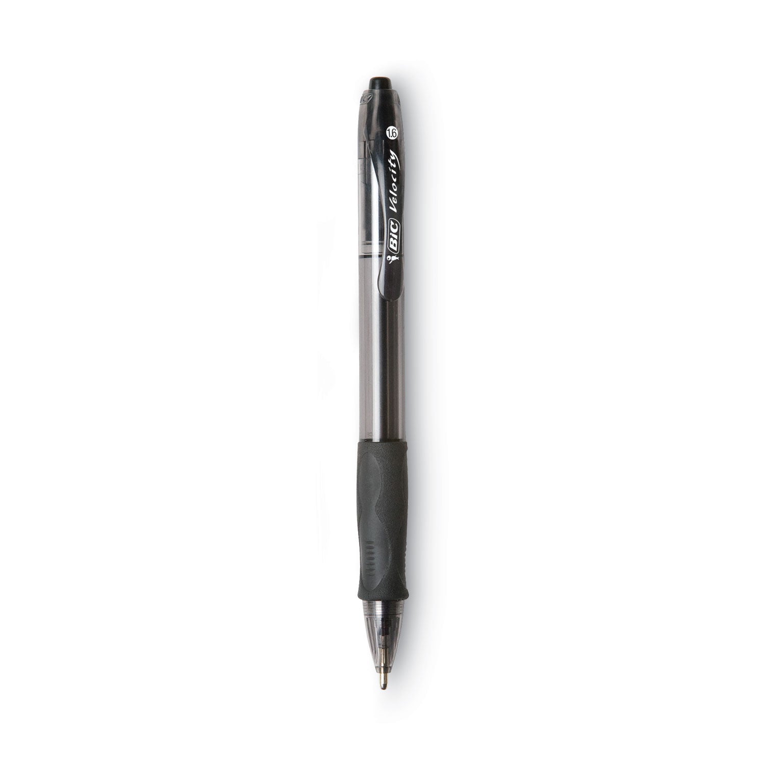GLIDE Bold Ballpoint Pen, Retractable, Bold 1.6 mm, Black Ink, Smoke Barrel, Dozen -