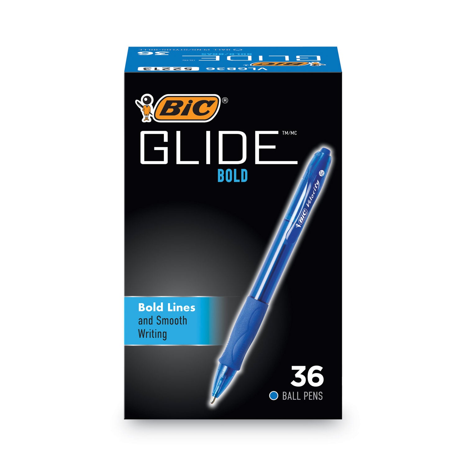 glide-bold-ballpoint-pen-value-pack-retractable-bold-16-mm-blue-ink-translucent-blue-barrel-36-pack_bicvlgb361be - 2