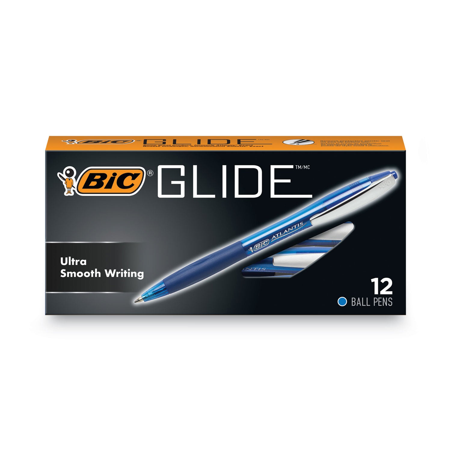 GLIDE Ballpoint Pen, Retractable, Medium 1 mm, Blue Ink, Translucent Blue/Blue Barrel, Dozen -