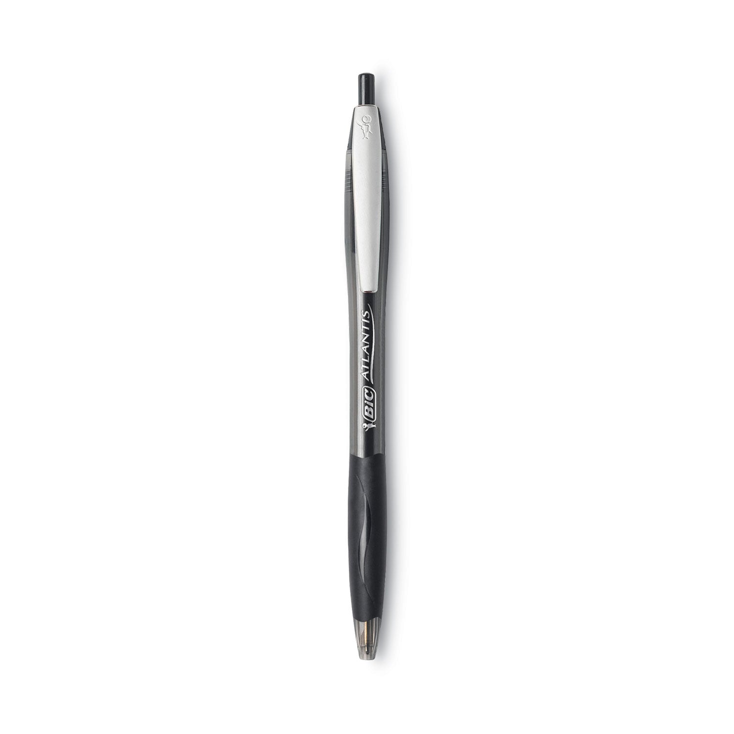 GLIDE Ballpoint Pen, Retractable, Medium 1 mm, Black Ink, Smoke/Black Barrel, Dozen -