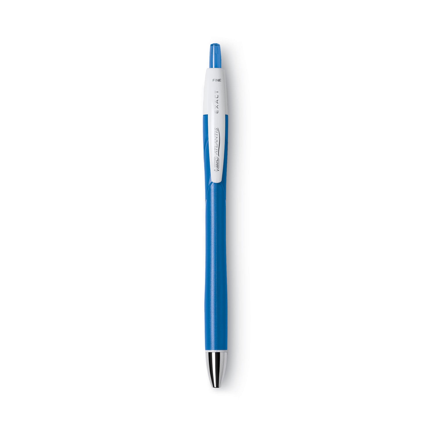 GLIDE Exact Ballpoint Pen, Retractable, Fine 0.7 mm, Blue Ink, Blue Barrel, Dozen -