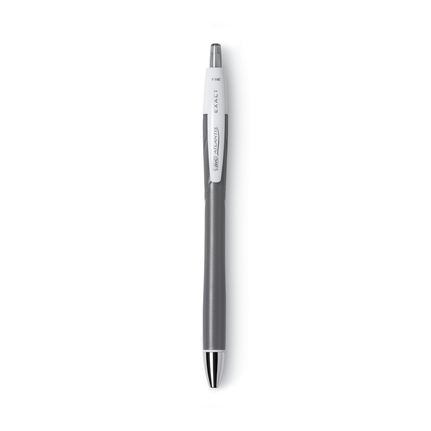 GLIDE Exact Ballpoint Pen, Retractable, Fine 0.7 mm, Black Ink, Black Barrel, Dozen -