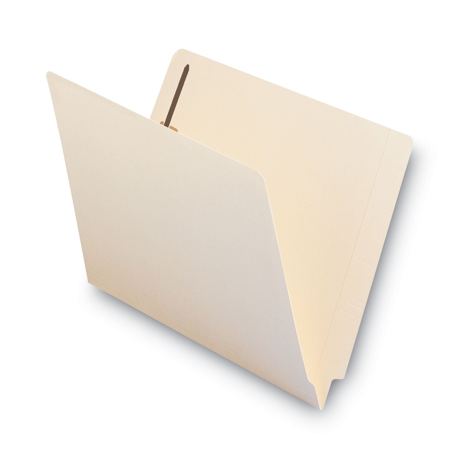 End Tab Fastener Folders with Reinforced Straight Tabs, 14-pt Manila, 2 Fasteners, Letter Size, Manila Exterior, 50/Box -