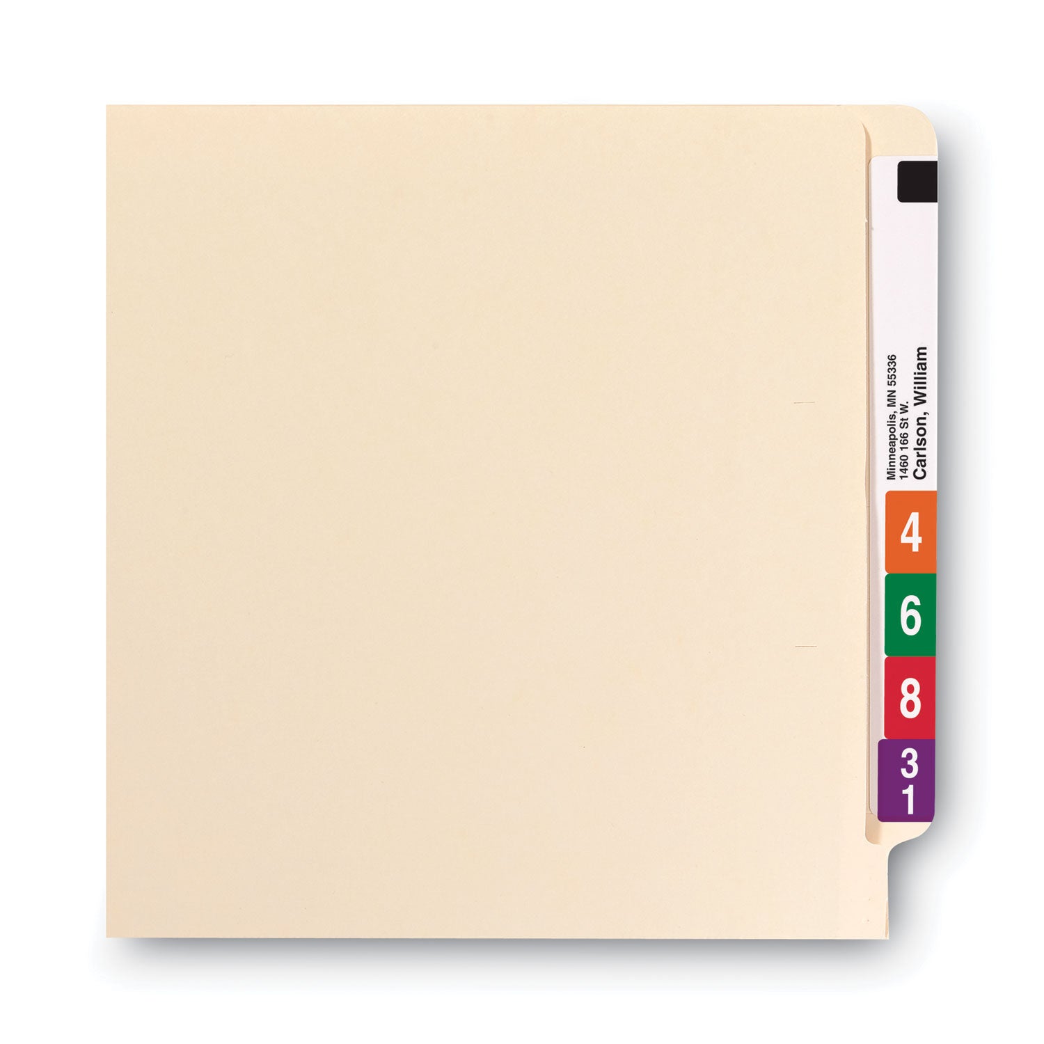 End Tab Fastener Folders with Reinforced Straight Tabs, 14-pt Manila, 2 Fasteners, Letter Size, Manila Exterior, 50/Box -