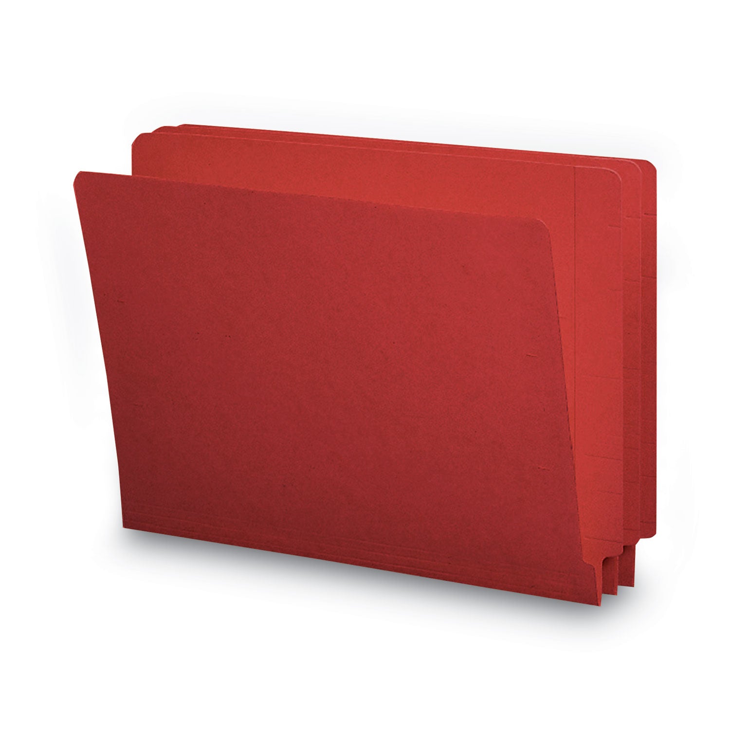 Shelf-Master Reinforced End Tab Colored Folders, Straight Tabs, Letter Size, 0.75" Expansion, Red, 100/Box -