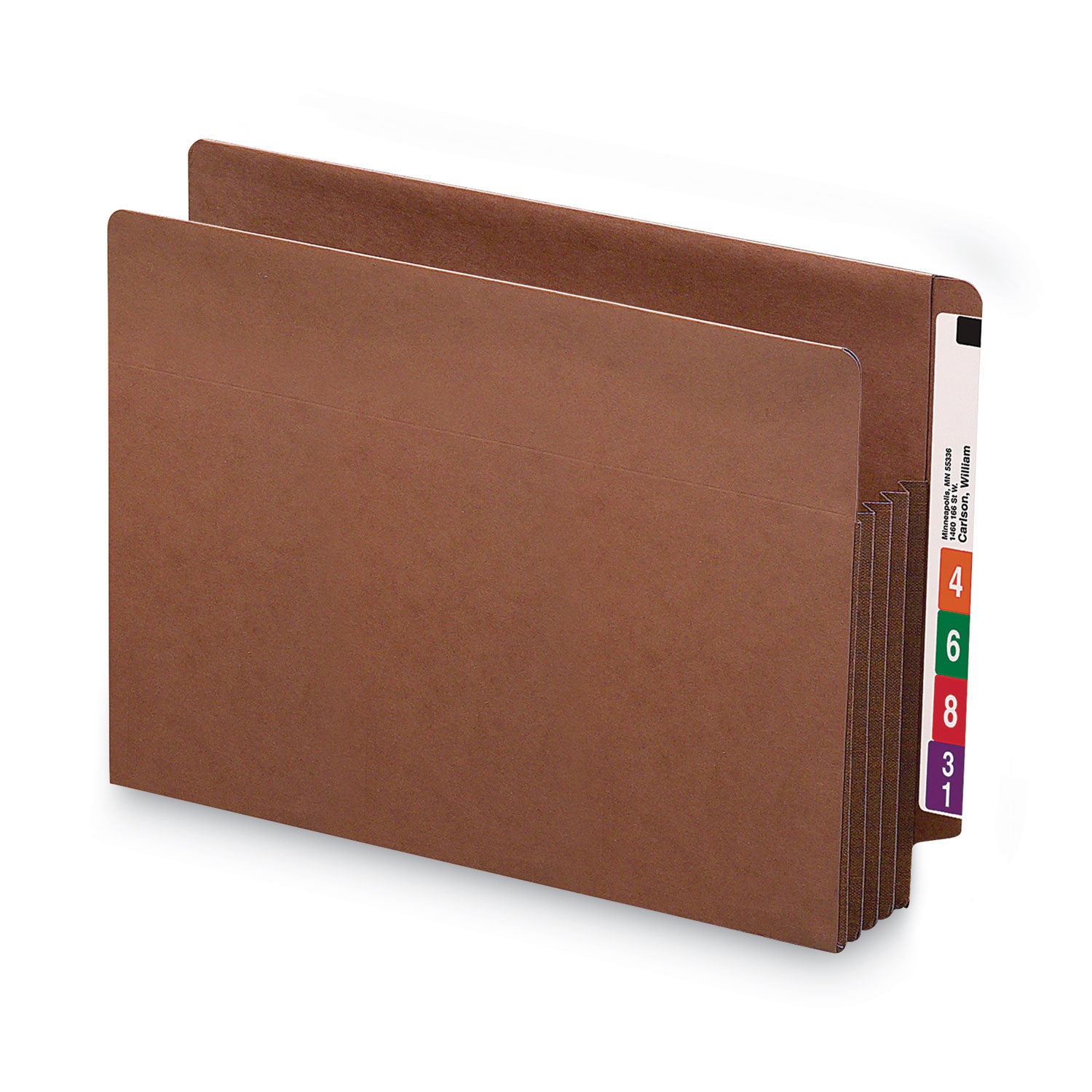 Heavy-Duty Redrope End Tab TUFF Pockets, 3.5" Expansion, Letter Size, Redrope, 10/Box -