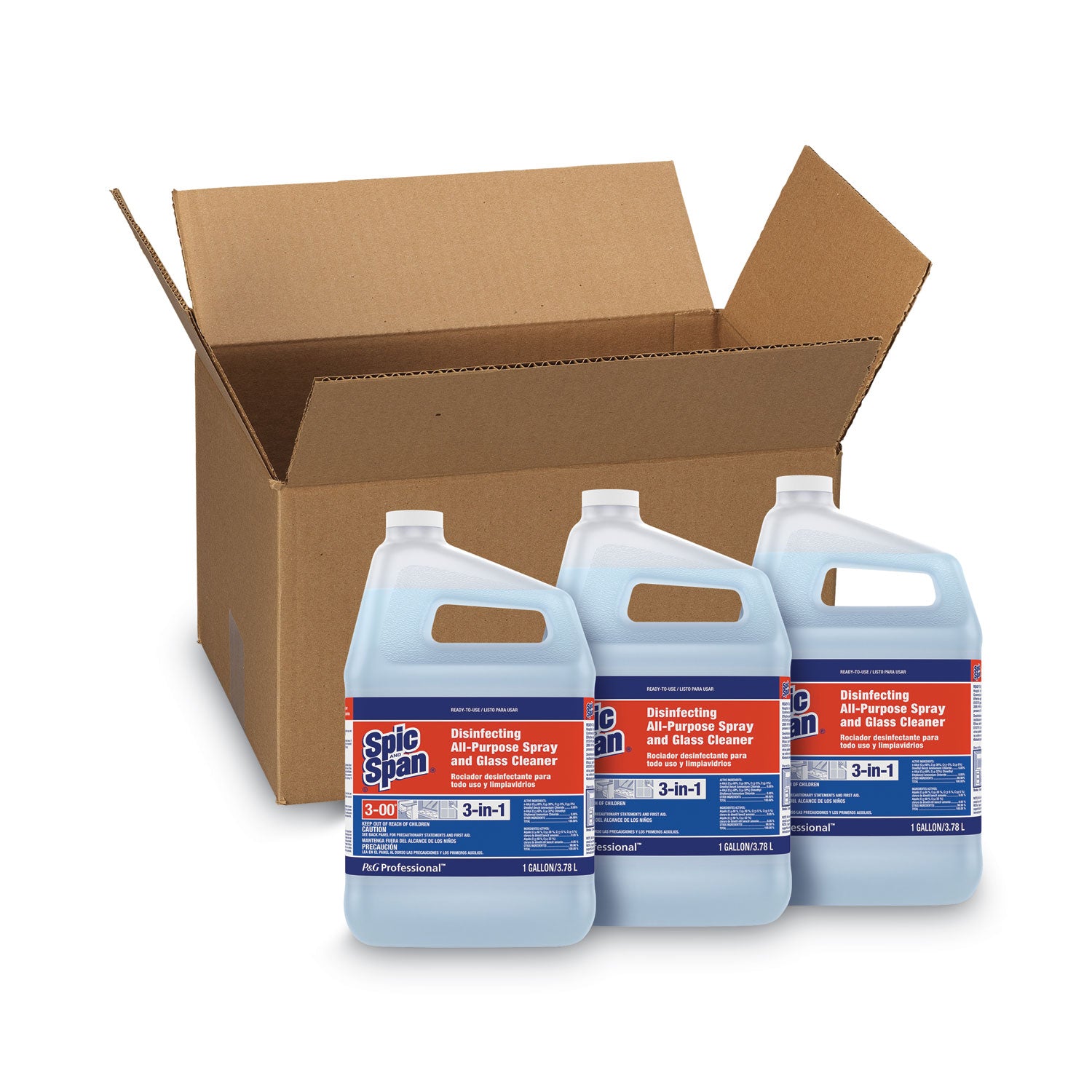 Disinfecting All-Purpose Spray and Glass Cleaner, Fresh Scent, 1 gal Bottle, 3/Carton -