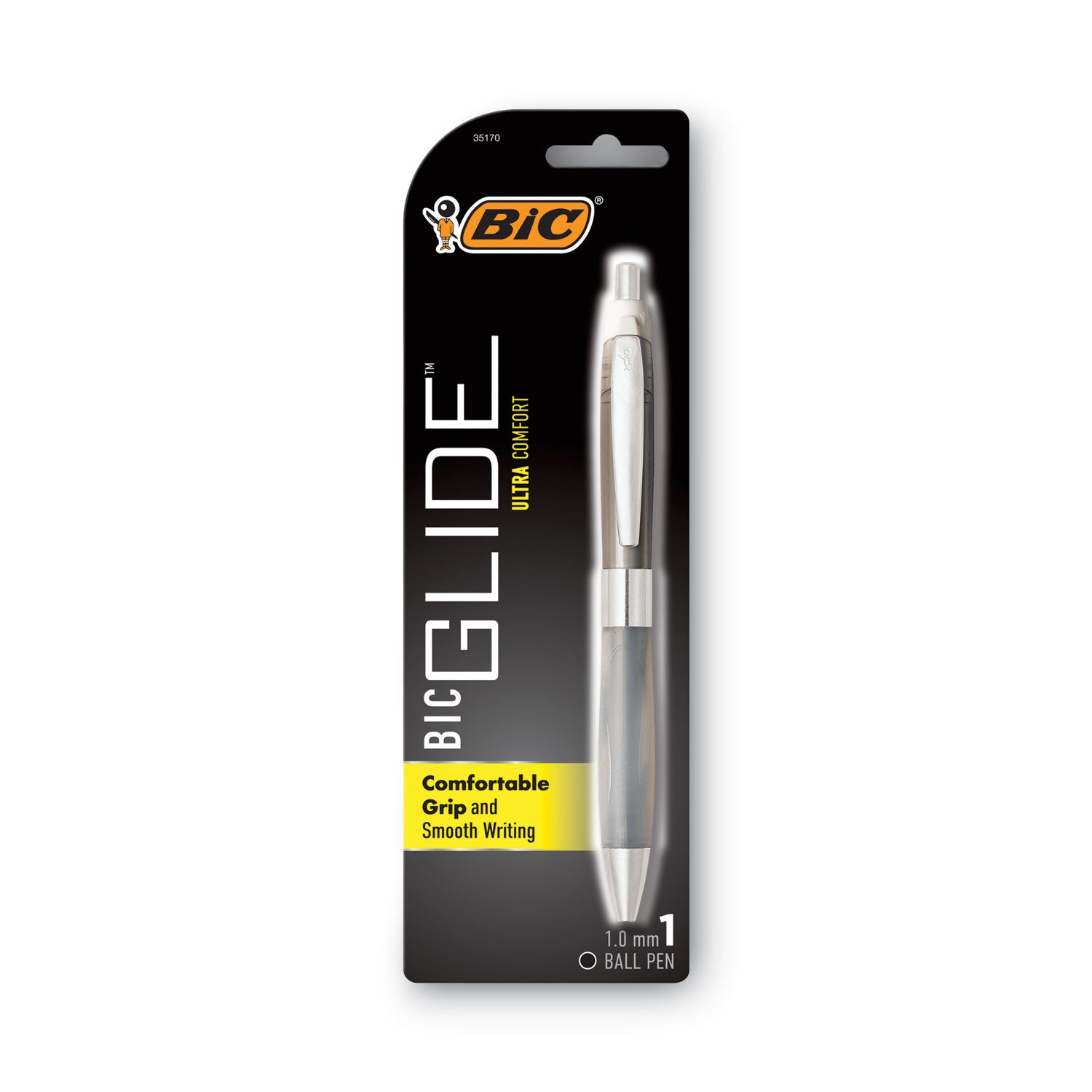 GLIDE Bold Ballpoint Pen, Retractable, Bold 1.6 mm, Blue Ink, Translucent Blue Barrel, Dozen -