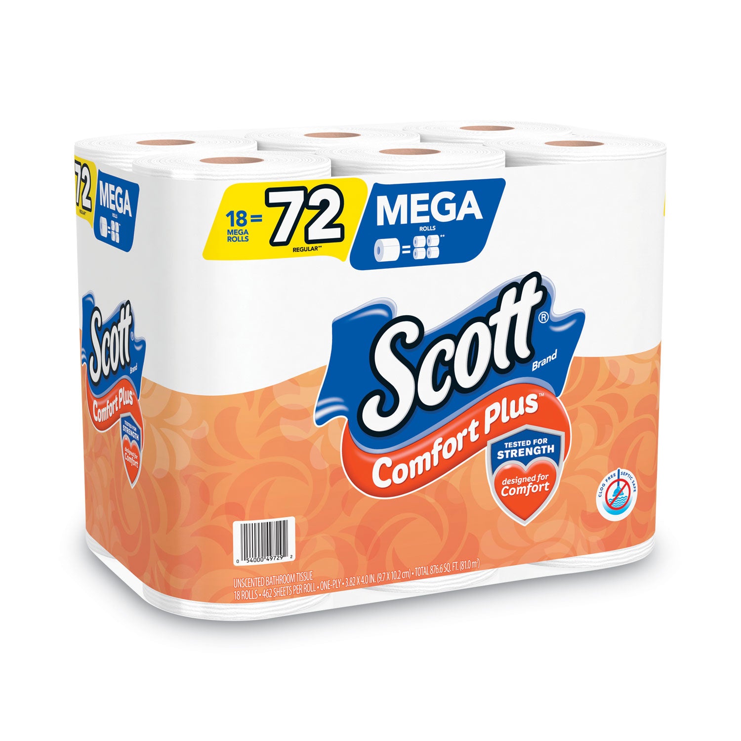 comfortplus-toilet-paper-mega-roll-septic-safe-1-ply-white-425-sheets-roll-18-rolls-pack_kcc5425849729 - 2