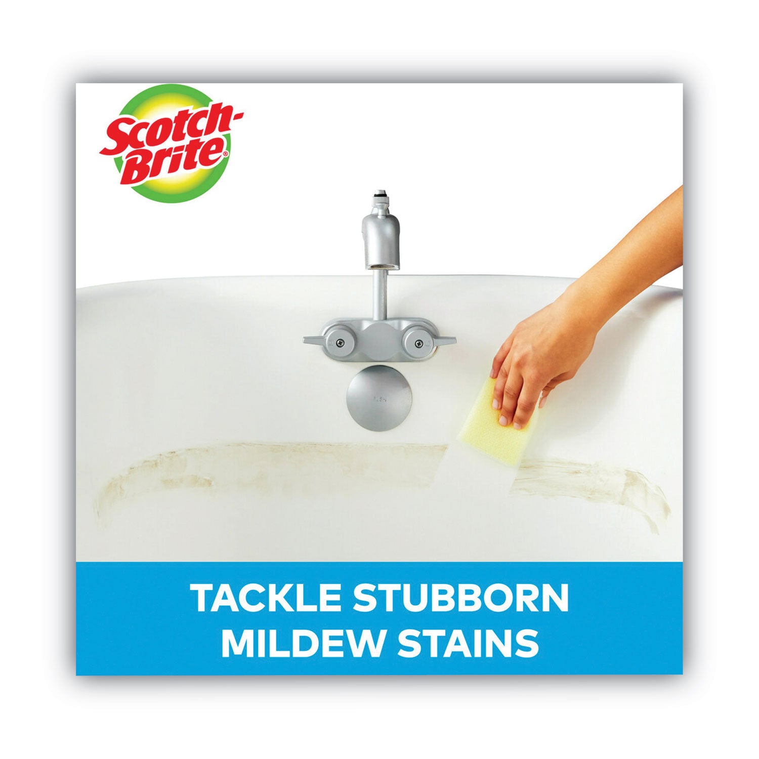 Dobie All-Purpose Cleaning Pad, 4.3 x 2.6, 0.5" Thick, Yellow, 3/Pack -