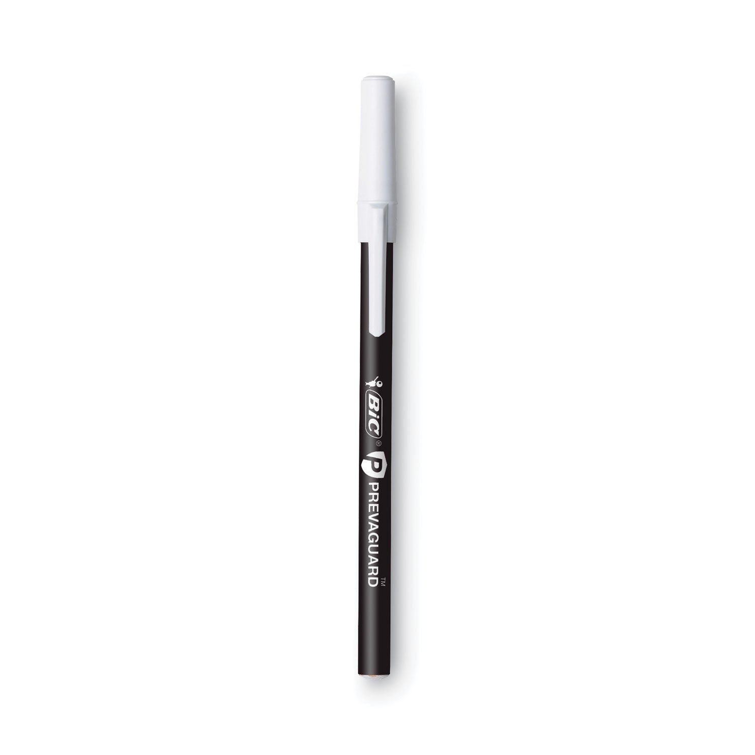 prevaguard-round-stic-pen-stick-medium-1-mm-black-ink-black-barrel-dozen_bicgsam11bk - 1
