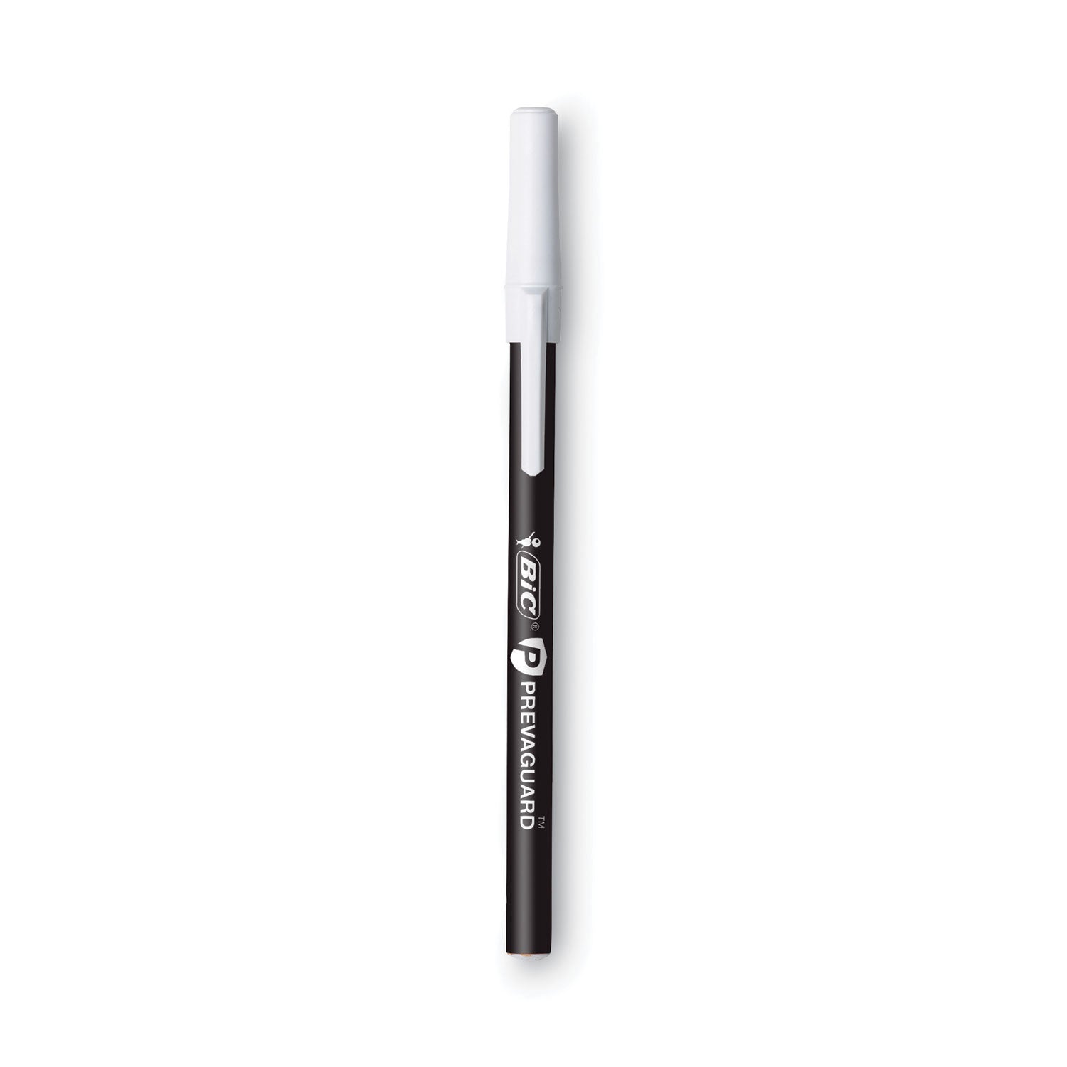 prevaguard-round-stic-pen-stick-medium-1-mm-black-ink-black-barrel-60-pack_bicgsam60bk - 1