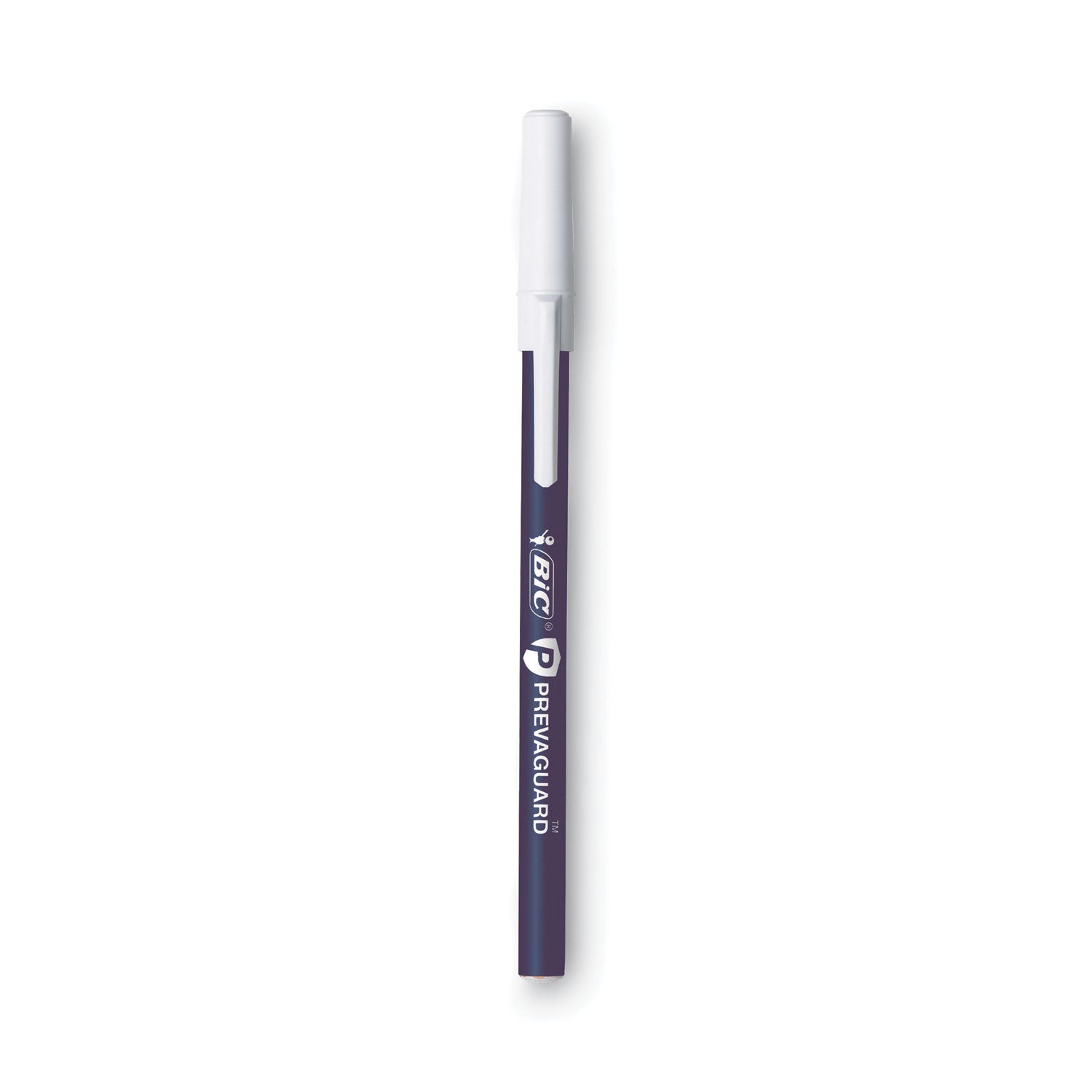 PrevaGuard Round Stic Pen, Stick, Medium 1 mm, Blue Ink, Blue Barrel, 8/Pack - 1