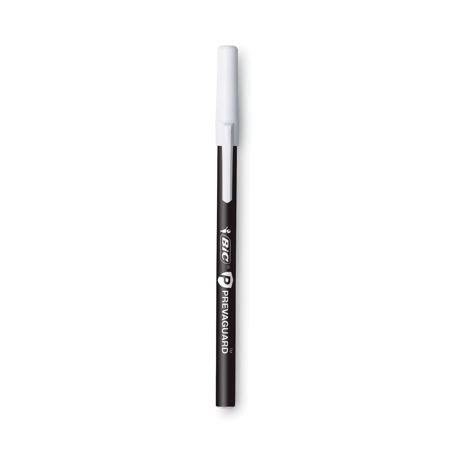prevaguard-round-stic-pen-stick-medium-1-mm-black-ink-black-barrel-8-pack_bicgsamp81bk - 1