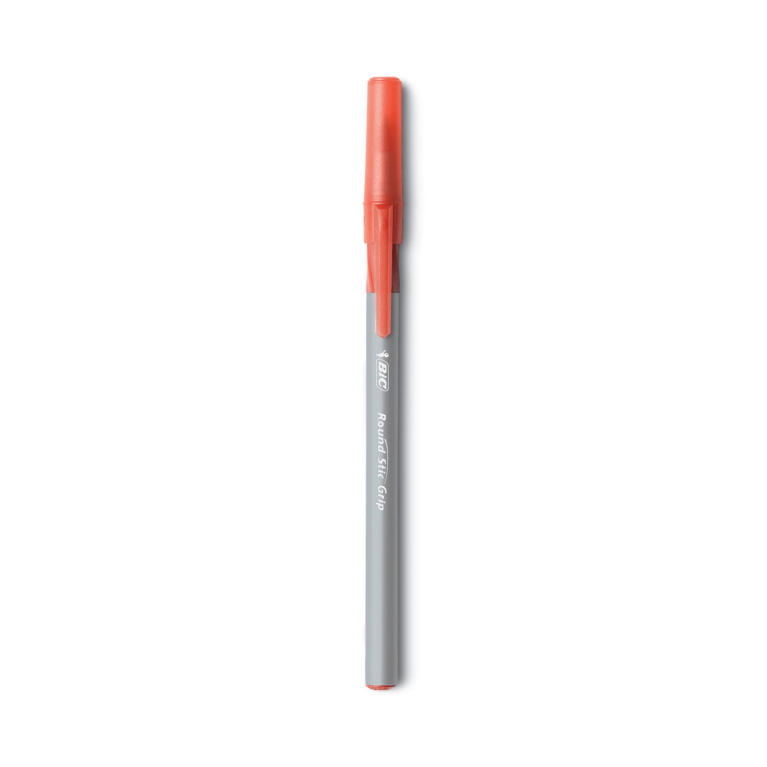 Round Stic Grip Xtra Comfort Ballpoint Pen, Easy-Glide, Stick, Medium 1.2 mm, Red Ink, Gray/Red Barrel, Dozen -