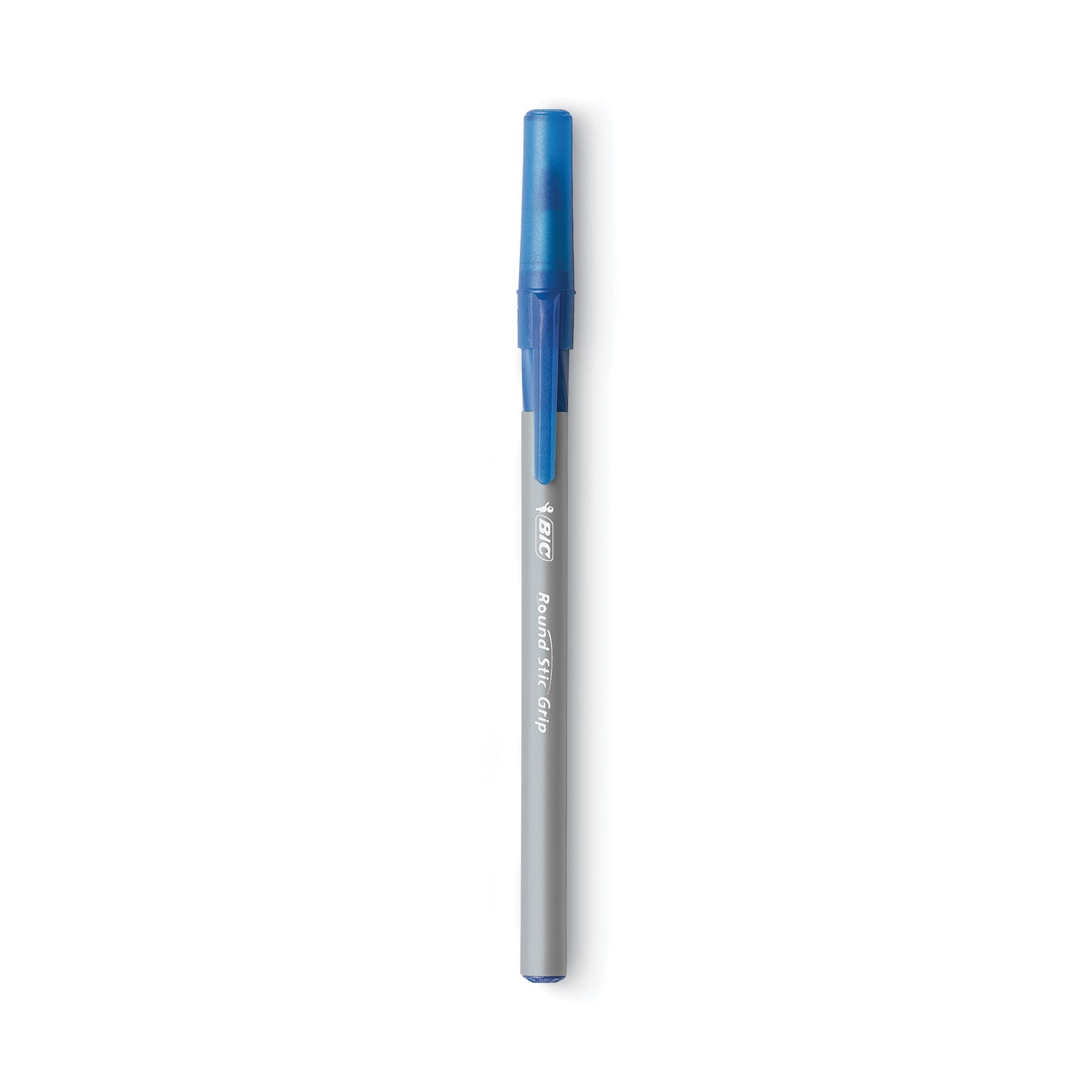 Round Stic Grip Xtra Comfort Ballpoint Pen Value Pack, Easy-Glide, Stick, Medium 1.2 mm, Blue Ink, Gray/Blue Barrel, 36/Pack -
