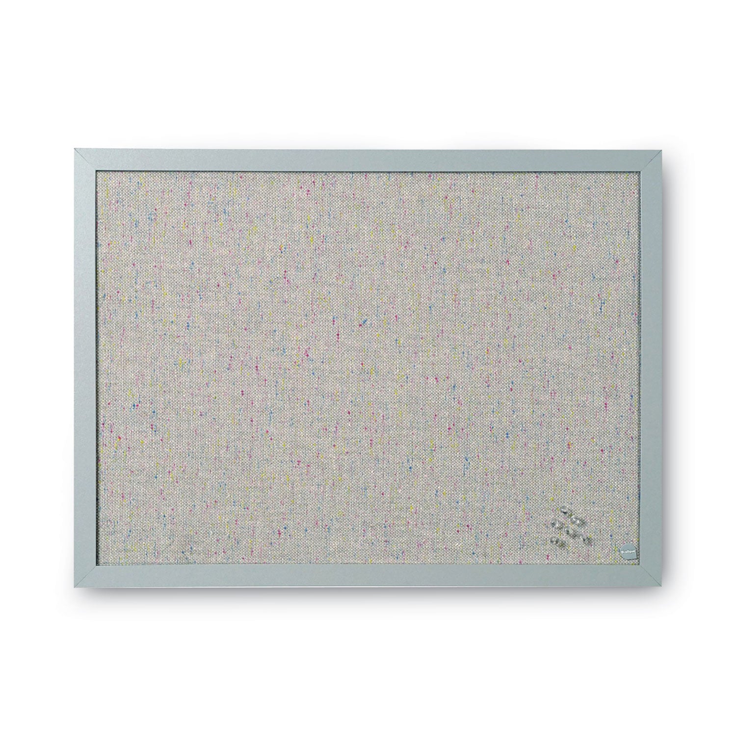 Designer Fabric Bulletin Board, 24 x 18, Gray Surface, Gray MDF Wood Frame -