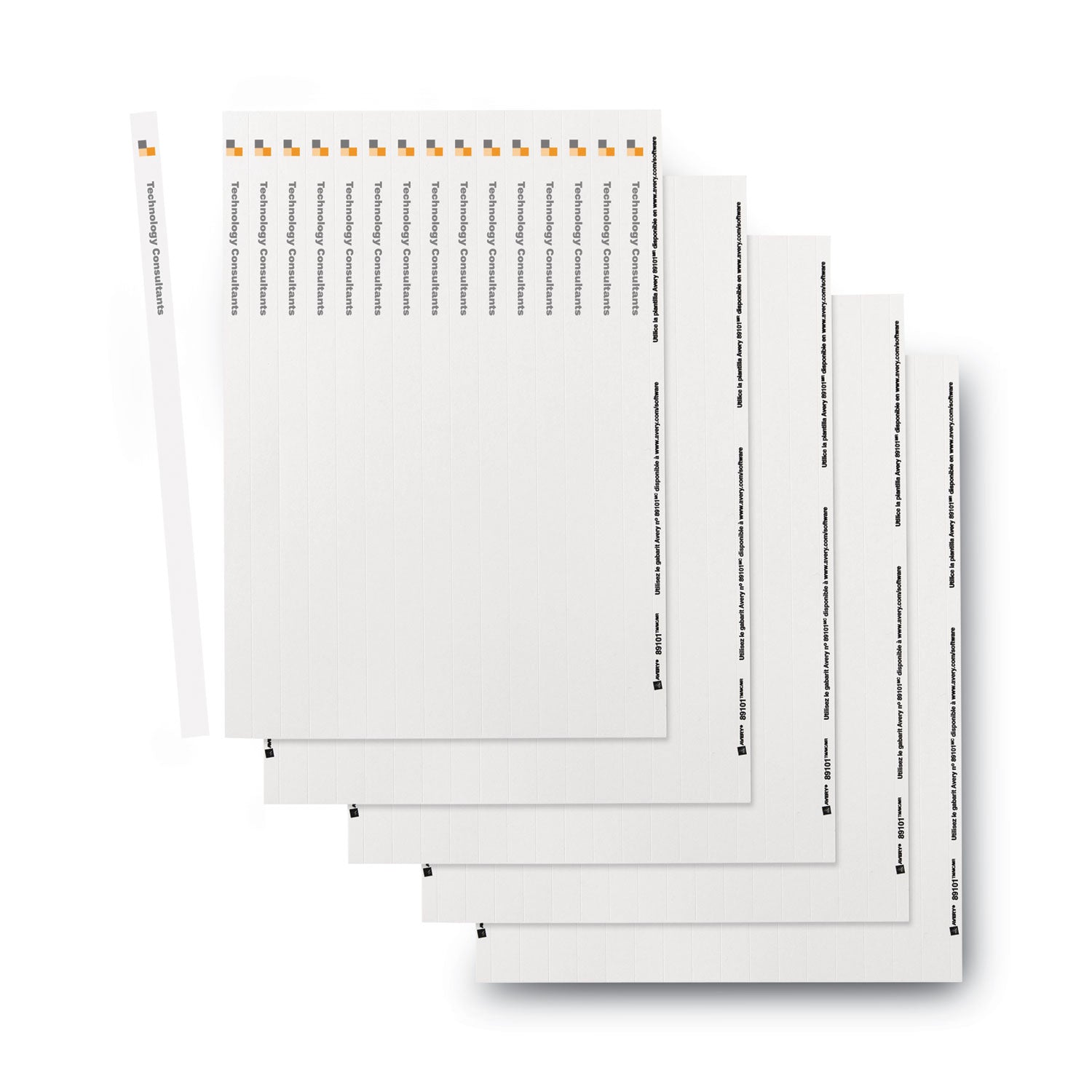 Binder Spine Inserts, 0.5" Spine Width, 16 Inserts/Sheet, 5 Sheets/Pack -
