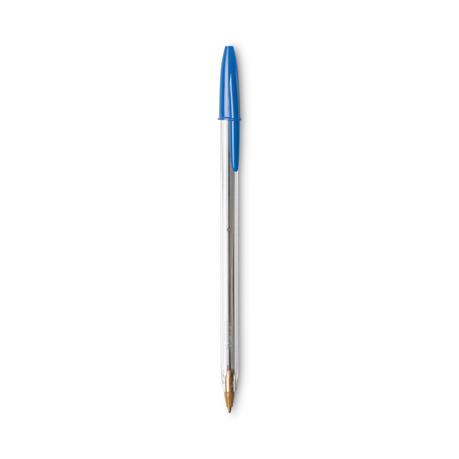 Cristal Xtra Smooth Ballpoint Pen, Stick, Medium 1 mm, Blue Ink, Clear Barrel, Dozen -