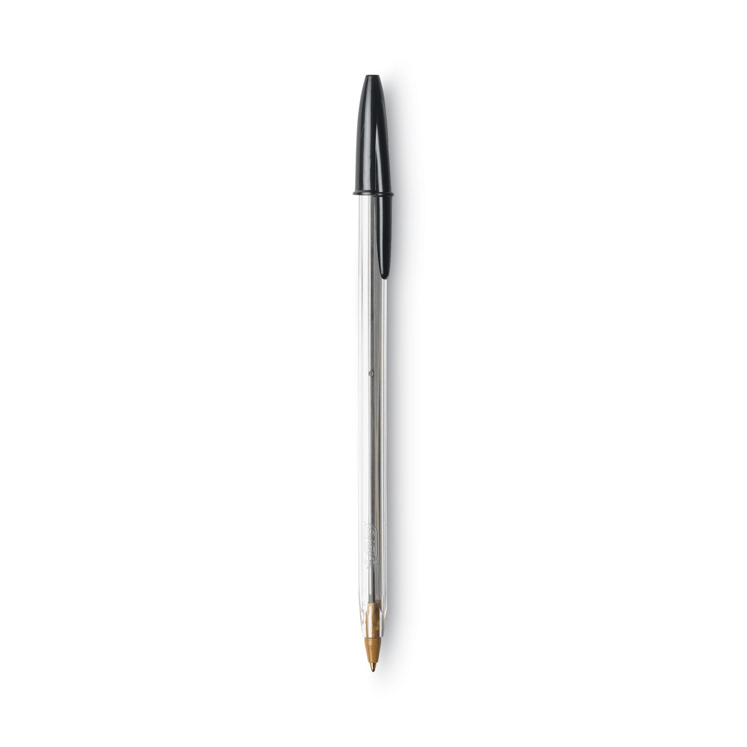 Cristal Xtra Smooth Ballpoint Pen, Stick, Medium 1 mm, Black Ink, Clear Barrel, Dozen -