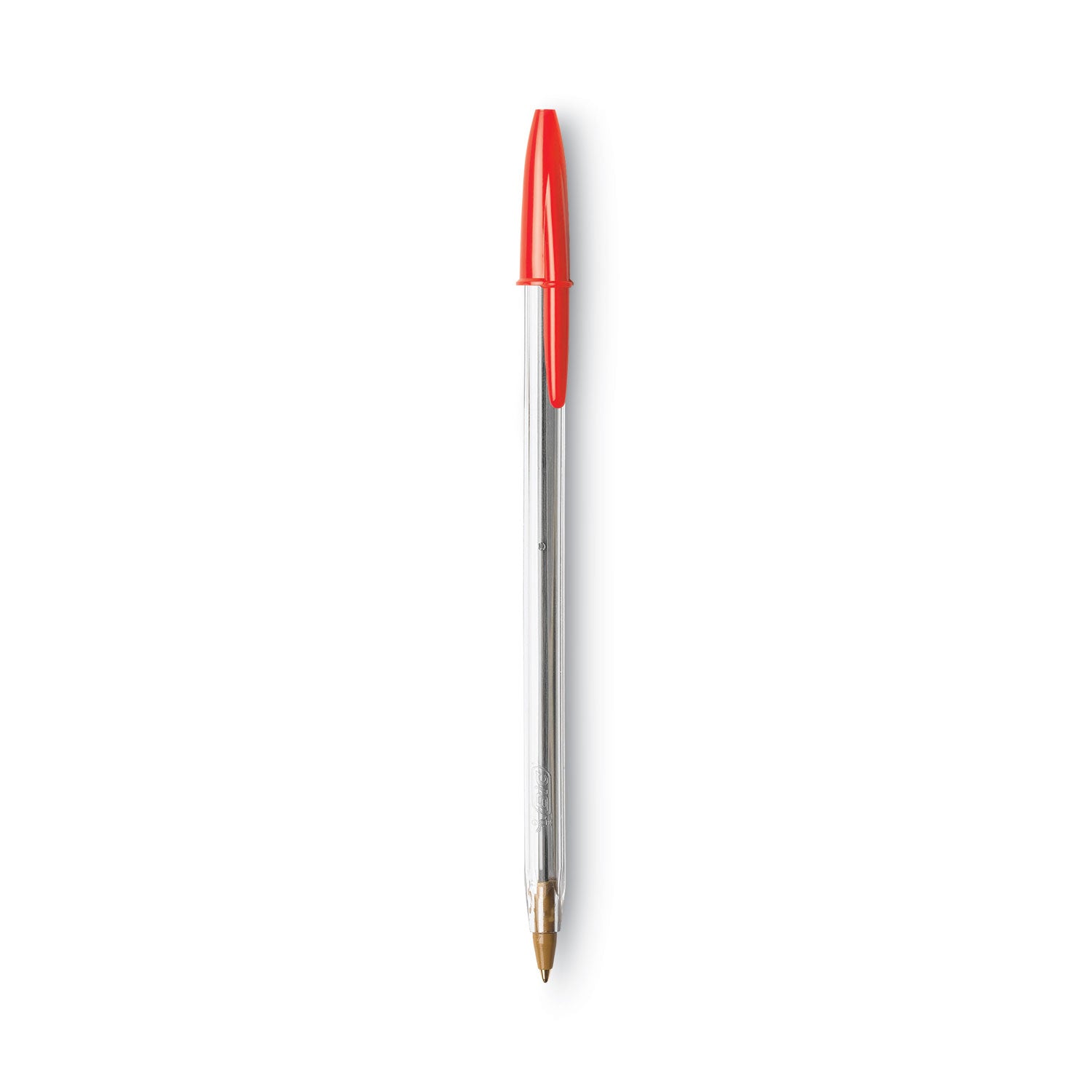 Cristal Xtra Smooth Ballpoint Pen, Stick, Medium 1 mm, Red Ink, Clear Barrel, Dozen -