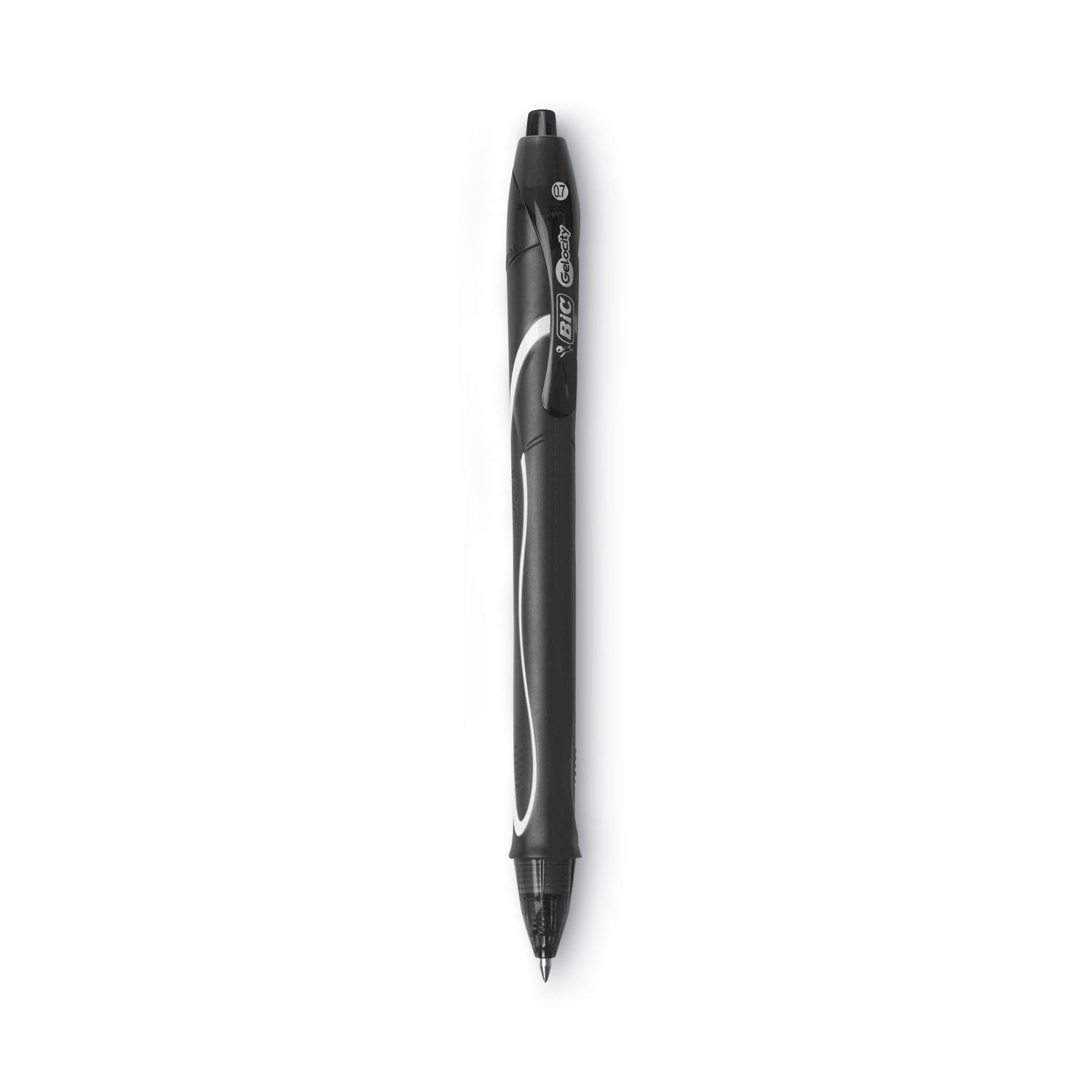 gel-ocity-quick-dry-gel-pen-retractable-medium-07-mm-black-ink-black-barrel-dozen_bicrglcg11bk - 2