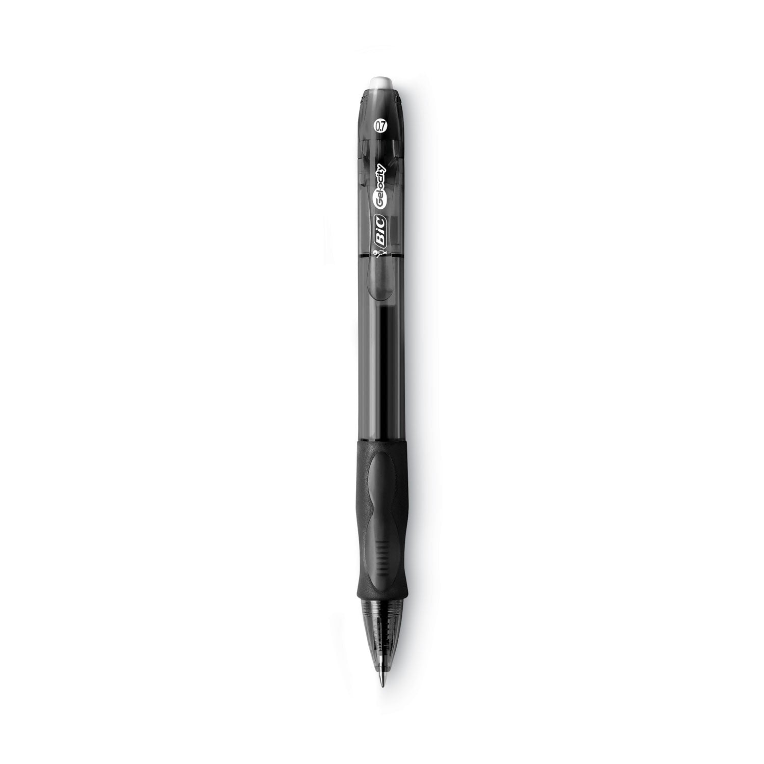 Gel-ocity Gel Pen, Retractable, Medium 0.7 mm, Black Ink, Translucent Black Barrel, Dozen -