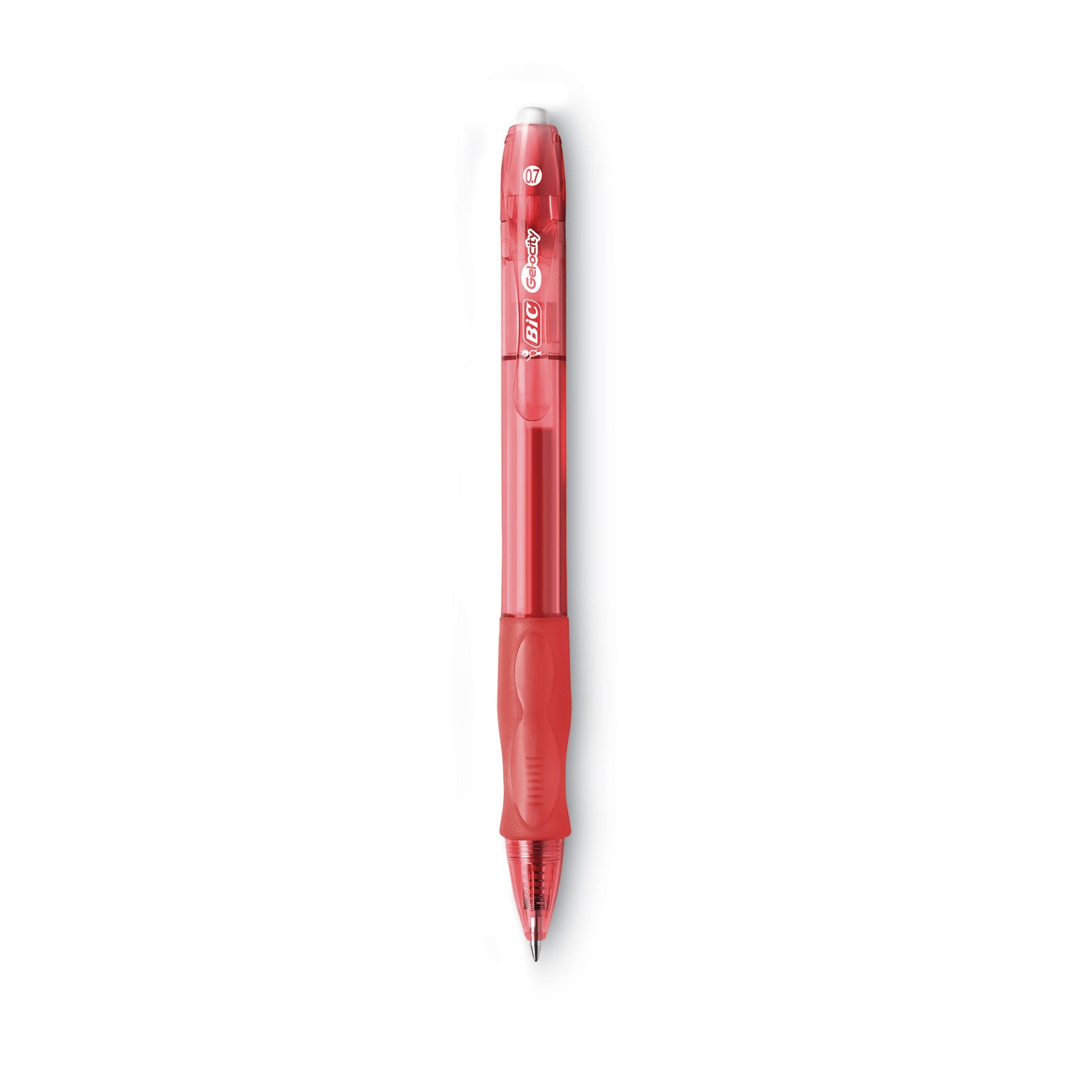 Gel-ocity Gel Pen, Retractable, Medium 0.7 mm, Red Ink, Translucent Red Barrel, Dozen -