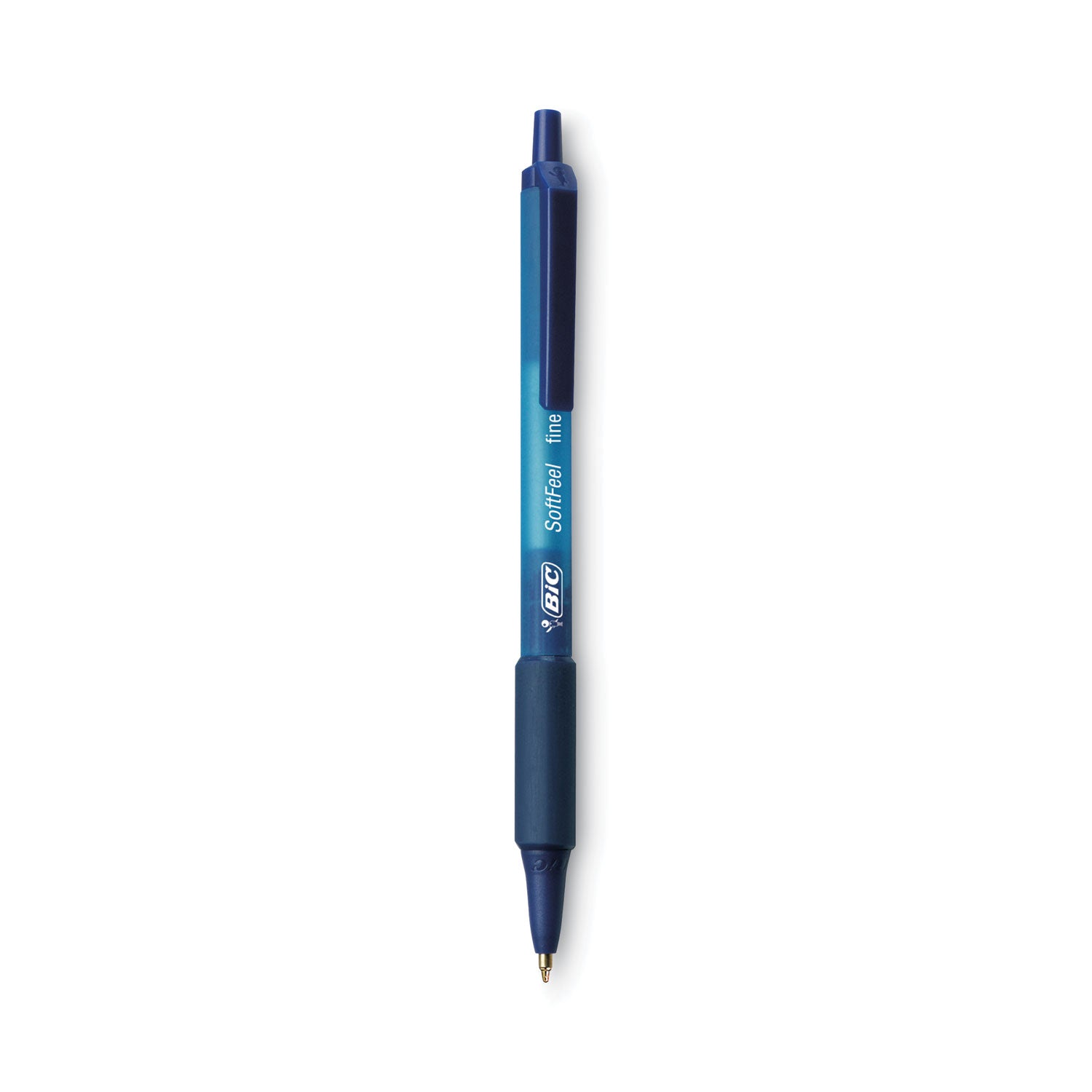 Soft Feel Ballpoint Pen, Retractable, Medium 1 mm, Blue Ink, Blue Barrel, Dozen -