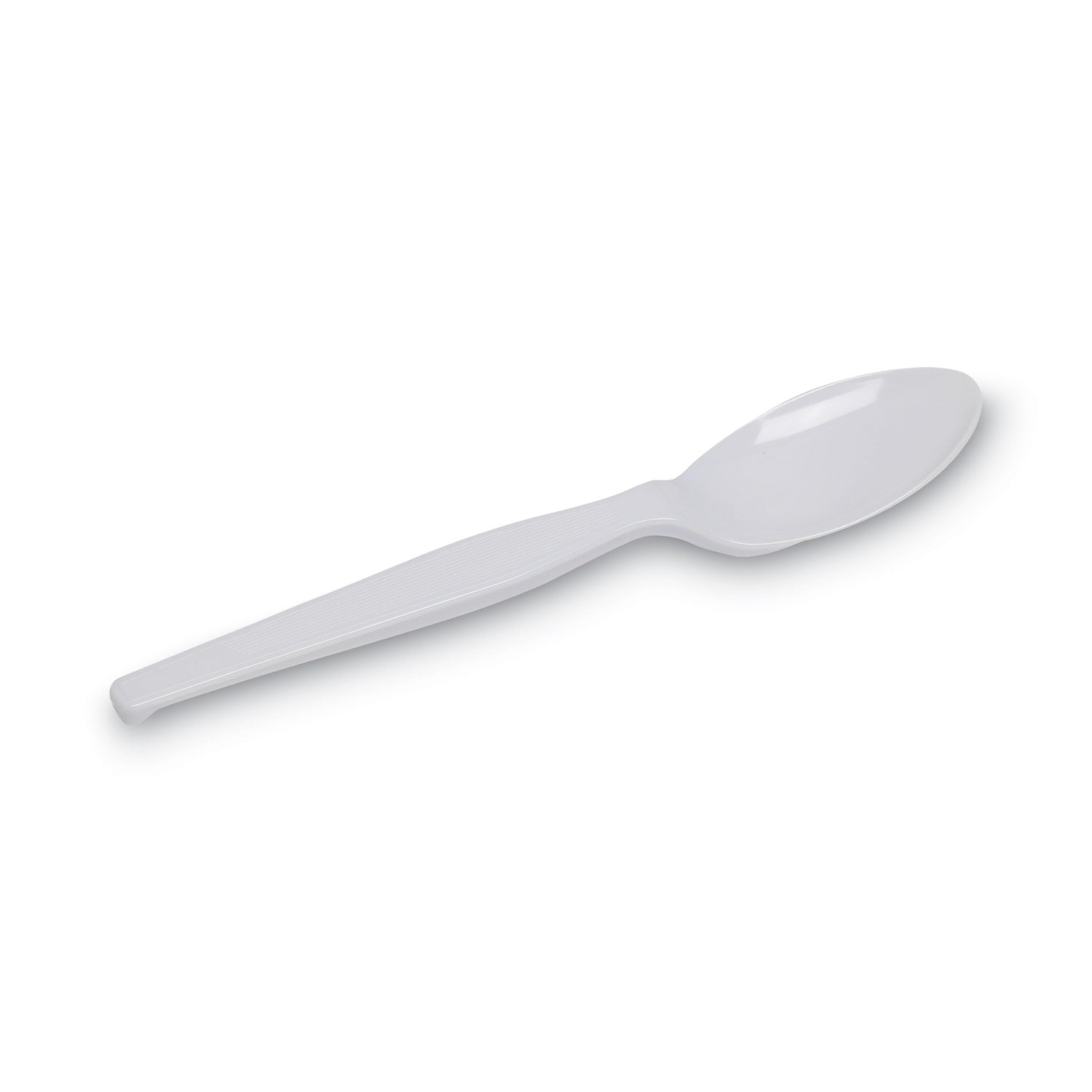 Individually Wrapped Mediumweight Polystyrene Cutlery, Teaspoons, White, 1,000/Carton -