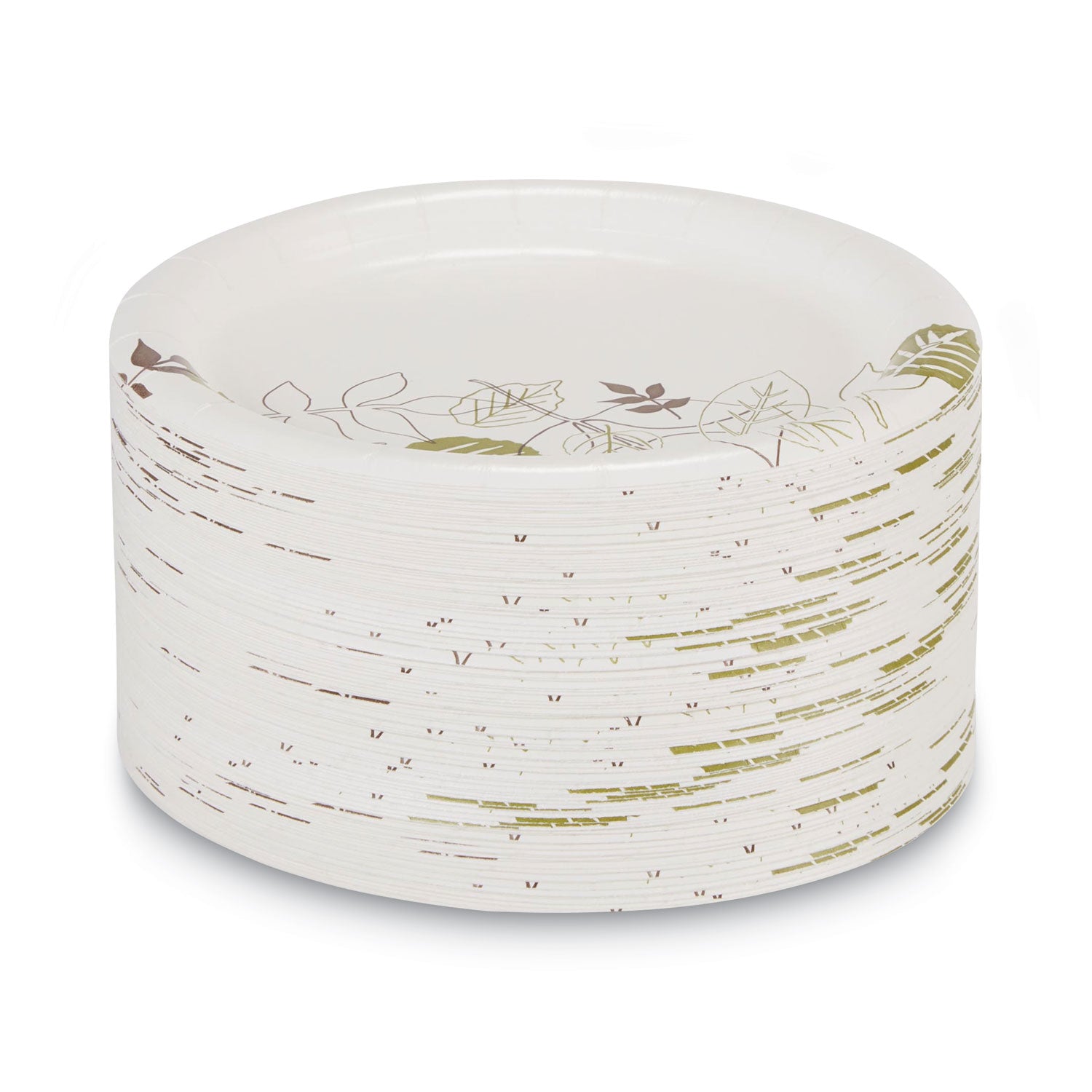 Pathways Soak-Proof Shield Mediumweight Paper Plates, 6.88" dia, Green/Burgundy, 125/Pack, 8 Packs/Carton -