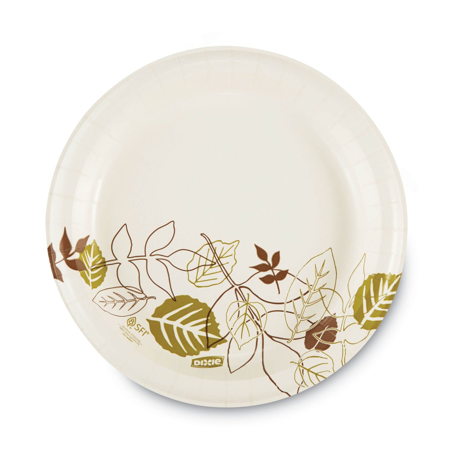 Pathways Soak-Proof Shield Mediumweight Paper Plates, WiseSize, 8.5" dia, Green/Burgundy, 125/Pack, 4 Packs/Carton -