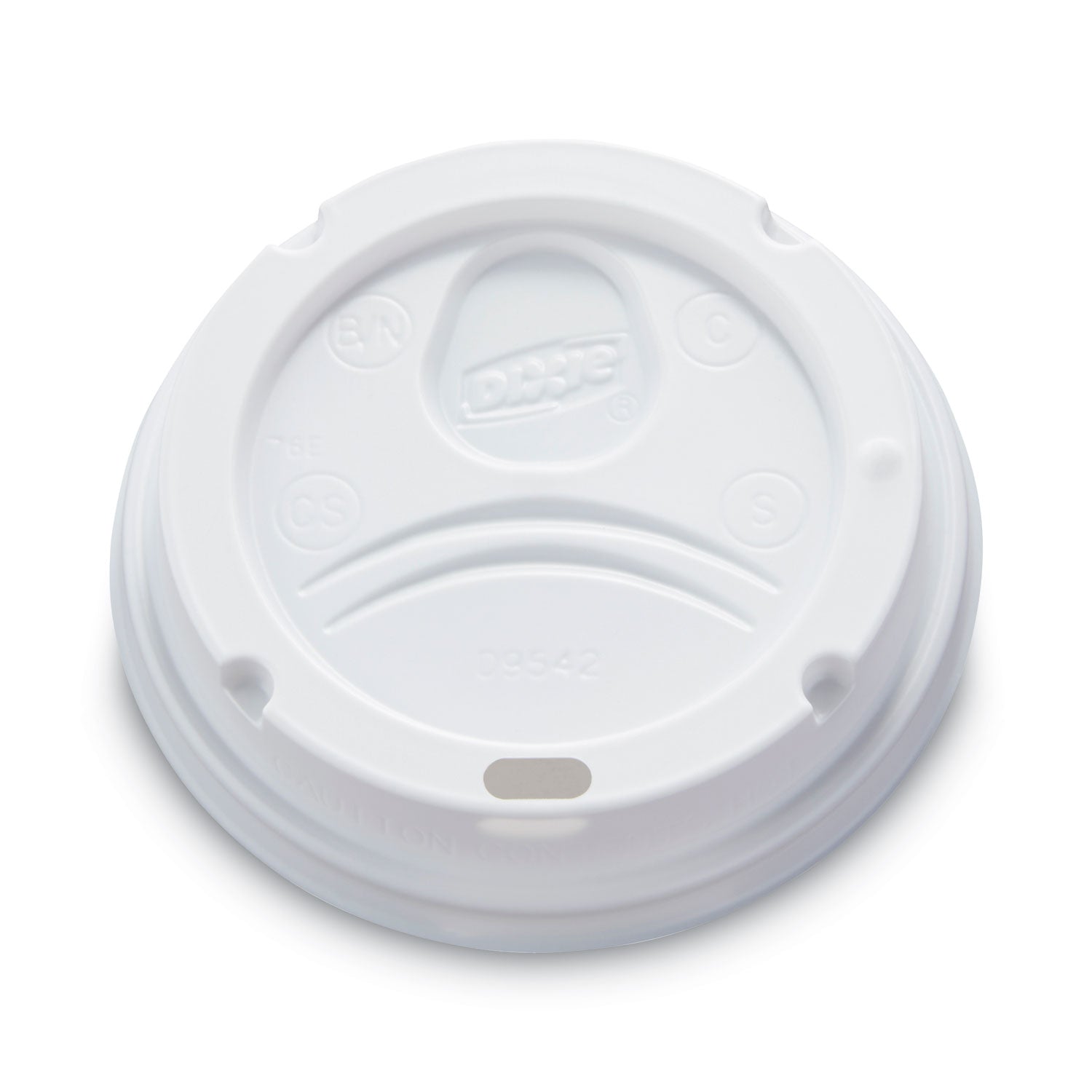 Dome Drink-Thru Lids, Fits 10 oz to 16 oz PerfecTouch; 12 oz to 20 oz WiseSize Cup, White, 50/Pack -