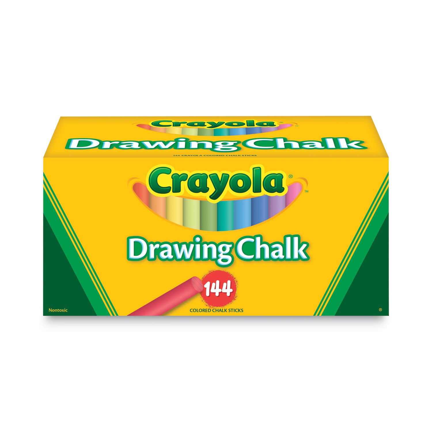 Colored Drawing Chalk, 3.19" x 0.38" Diameter, Six Each of 24 Assorted Colors, 144 Sticks/Set -