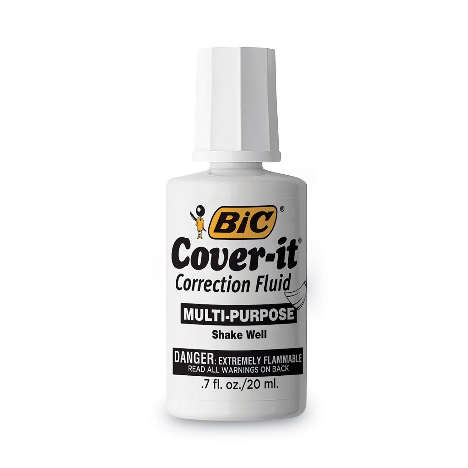 Cover-It Correction Fluid, 20 ml Bottle, White, Dozen -