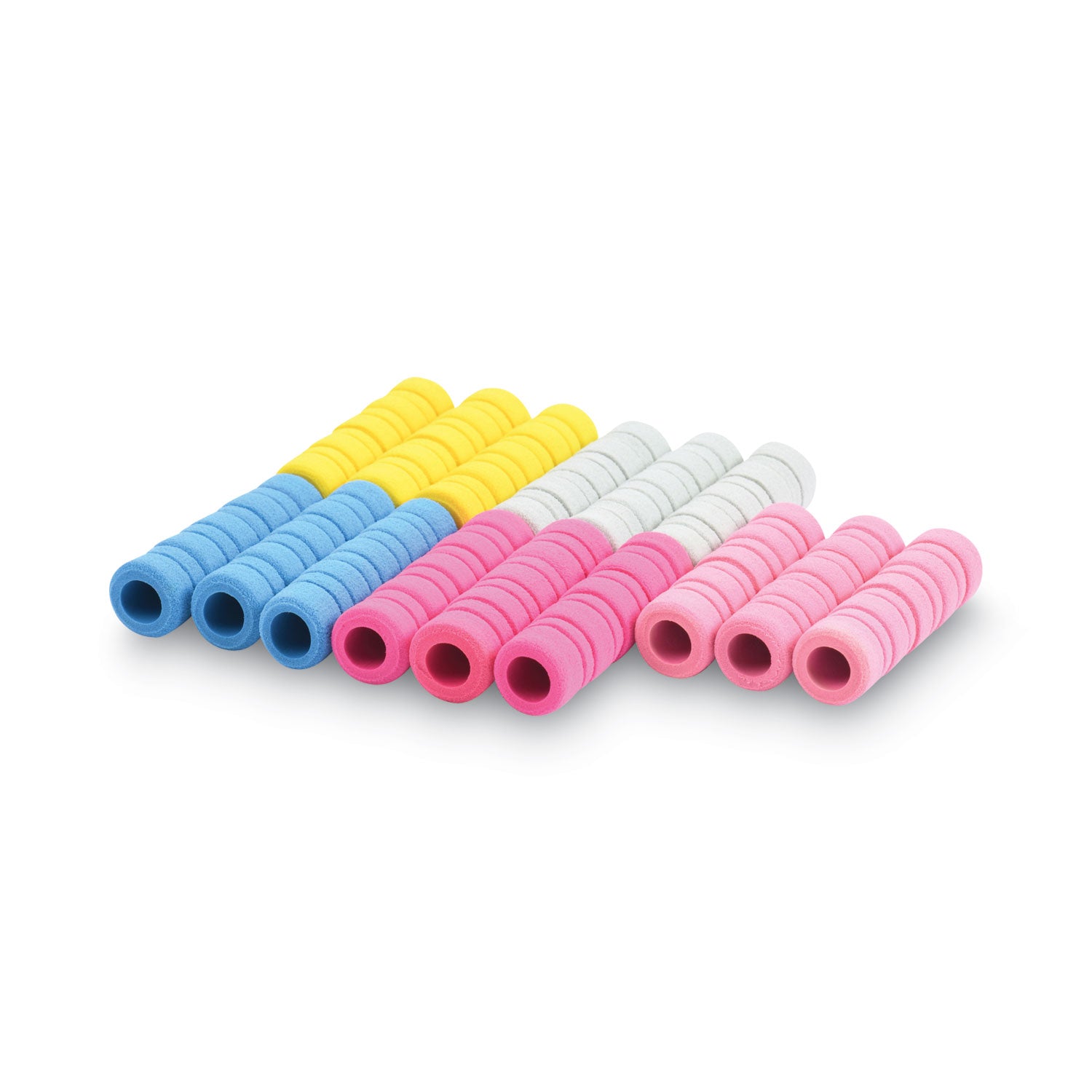 Ribbed Pencil Cushions, 1.75" Long, Assorted Colors, 50/Box -