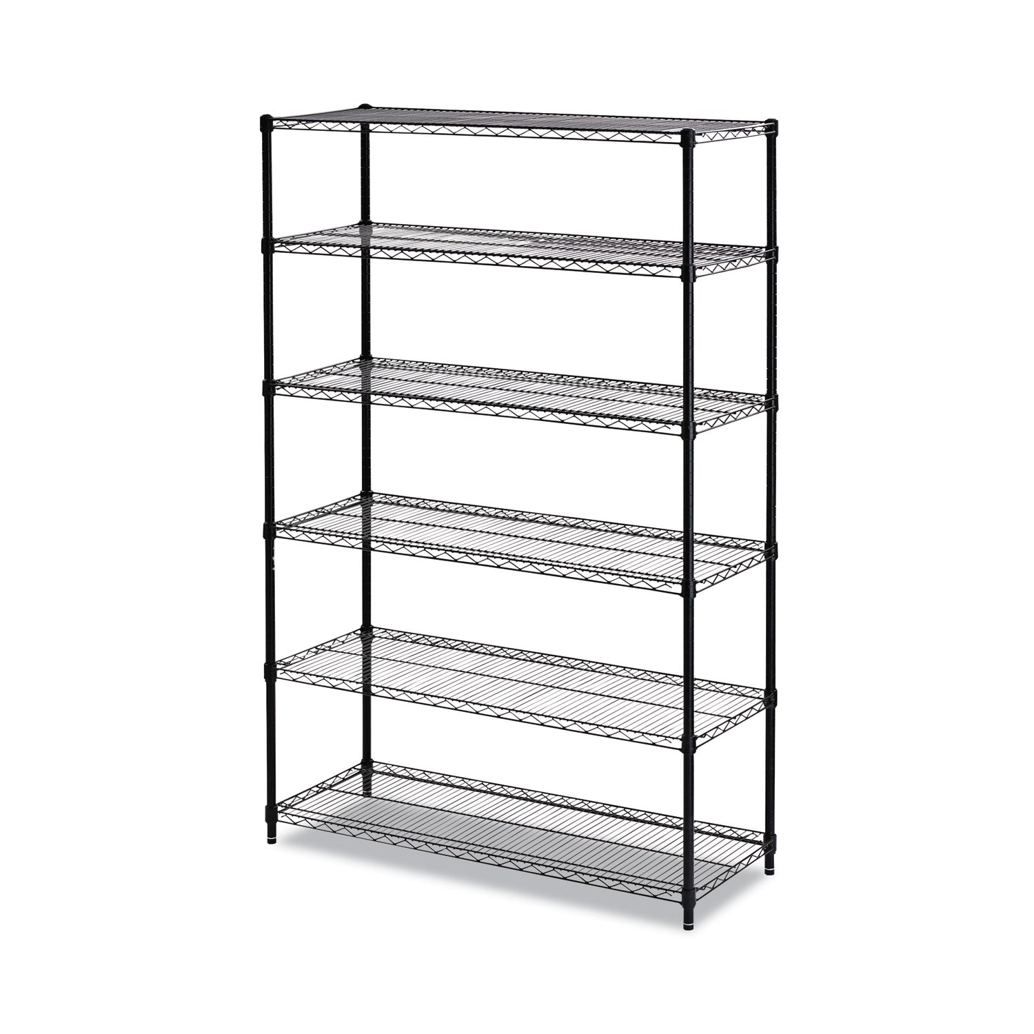 nsf-certified-6-shelf-wire-shelving-kit-48w-x-18d-x-72h-black_alesw664818bl - 1