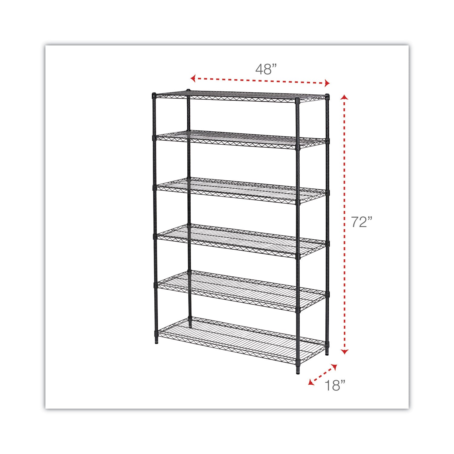 nsf-certified-6-shelf-wire-shelving-kit-48w-x-18d-x-72h-black-anthracite_alesw664818ba - 2