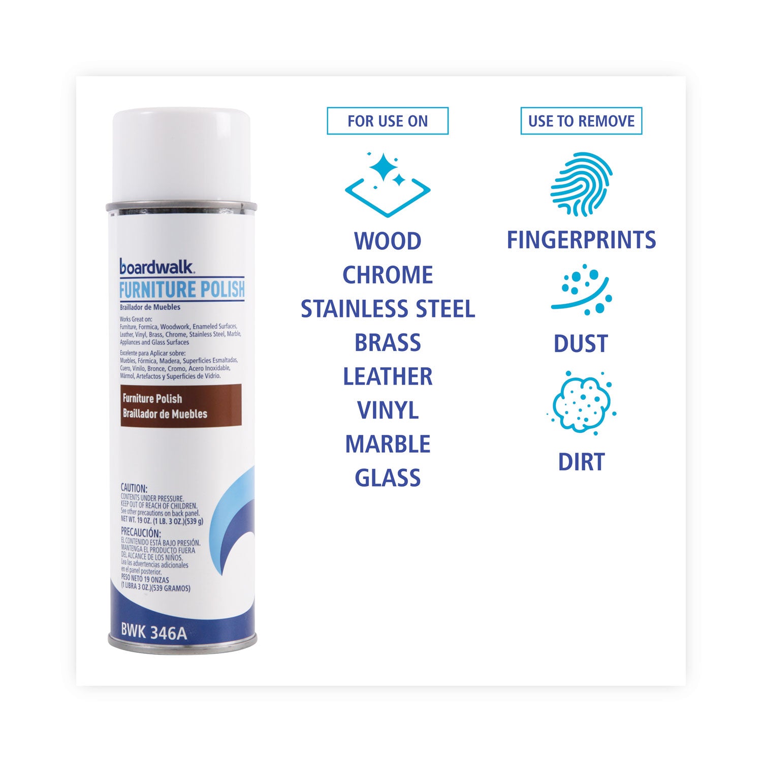 Furniture Polish, Lemon, 19 oz Aerosol Spray -